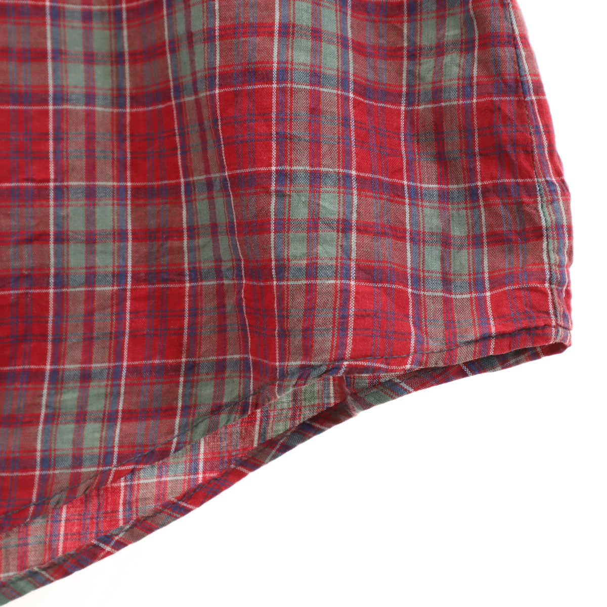 MAYWOOD 60s ヴィンテージ チェック柄 長袖 ボタンダウンシャツ L レッド メンズ