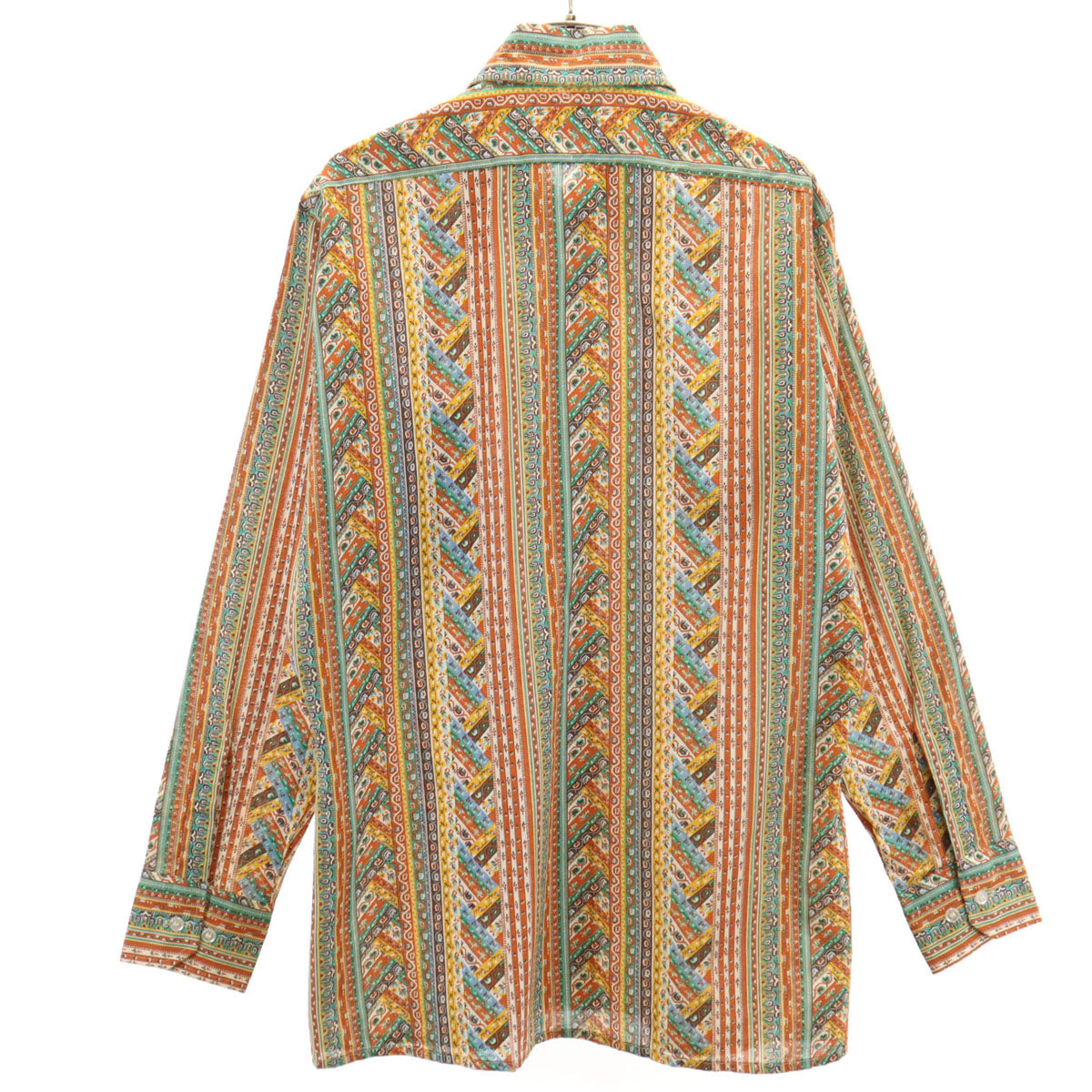 ARROW アロー 70s ヴィンテージ 総柄 長袖 シャツ 15 オレンジ系 メンズ