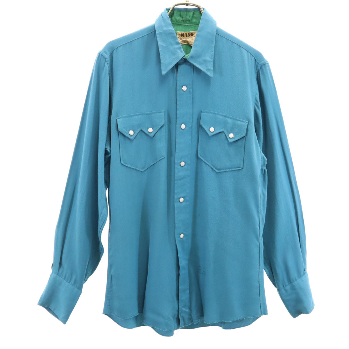 MILLER ミラー 50s ヴィンテージ 長袖 シャツ S 青緑 メンズ