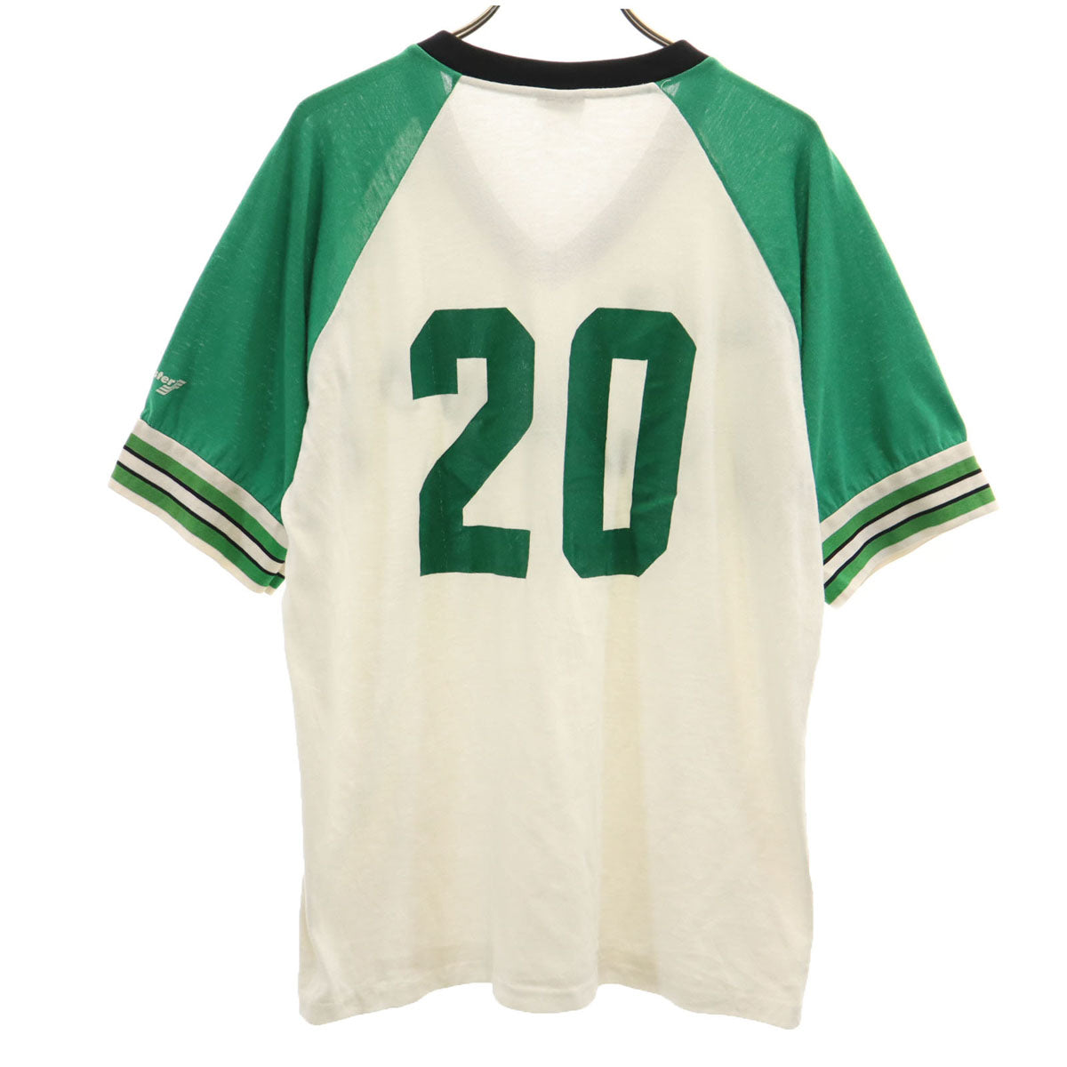 Swingster スイングスター 80s 90s USA製 オールド 半袖 Vネック Tシャツ L グリーン系 野球 メンズ