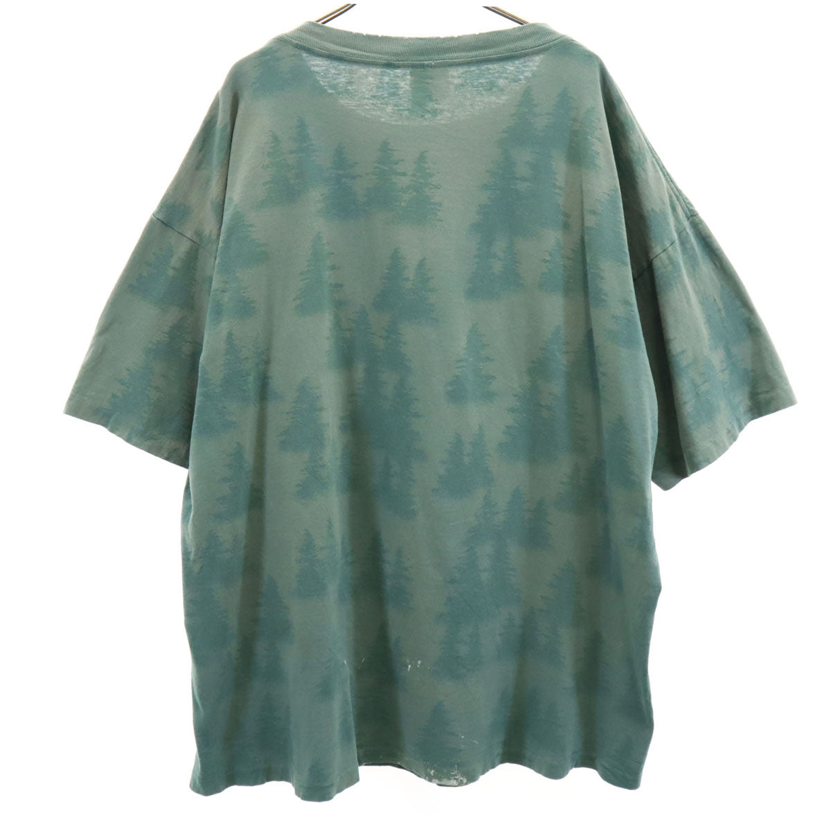 PRAIRIE MOUNTAIN プレーリーマウンテン 90s USA製 オールド プリント 半袖 Tシャツ XXL カーキ シングルステッチ ビックサイズ メンズ