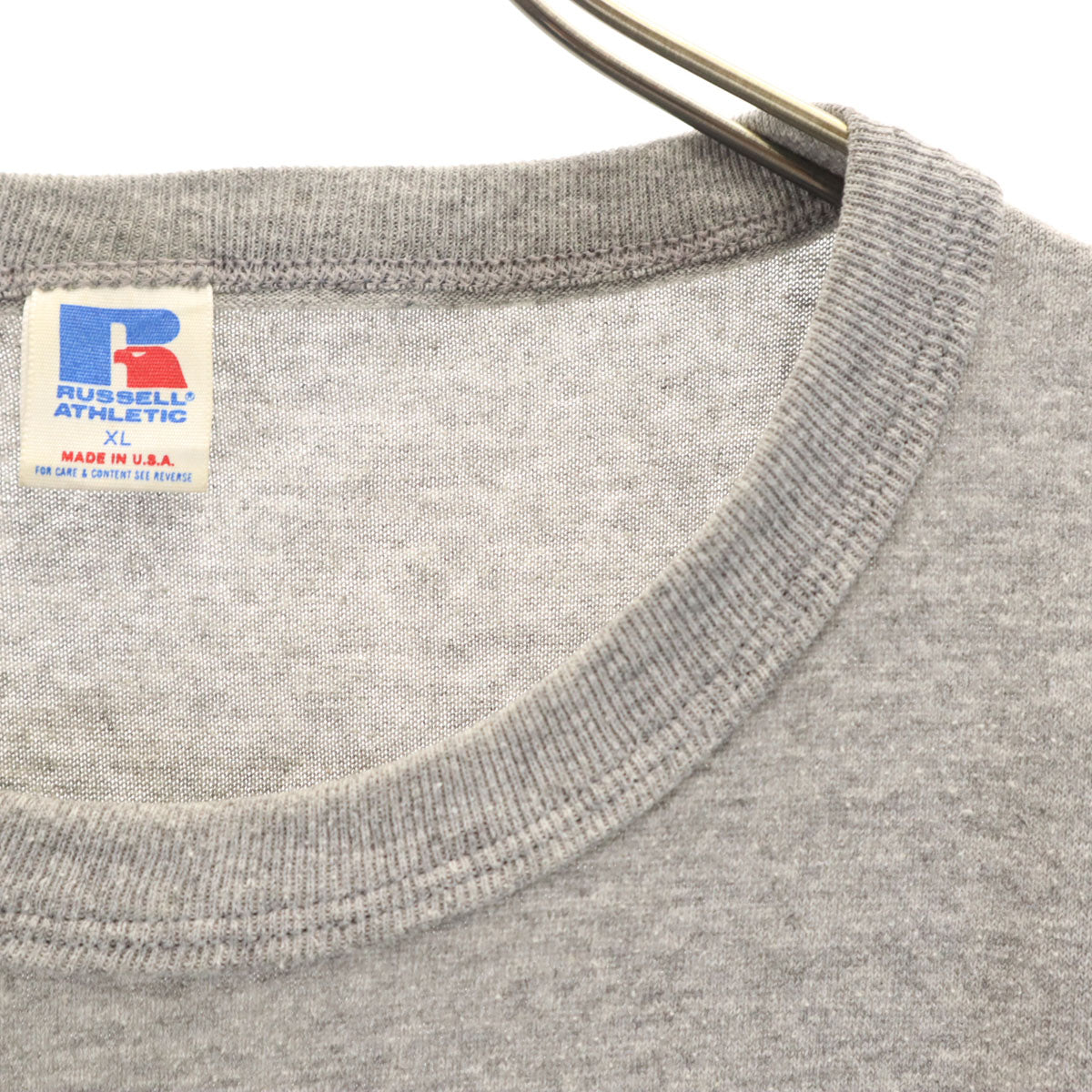 RUSSELL ATHLETIC ラッセルアスレチック 90s USA製 オールド プリント 半袖 Tシャツ XL グレー メンズ