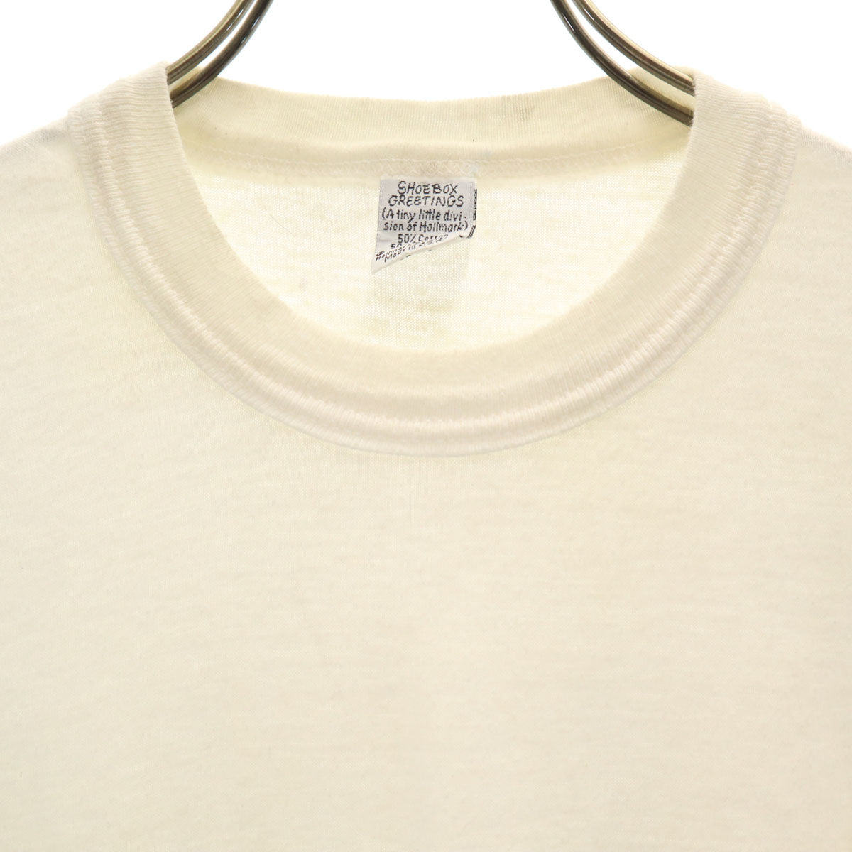 SHOEBOX GREETINGS 90s USA製 オールド 半袖 Tシャツ M ホワイト シングルステッチ メンズ