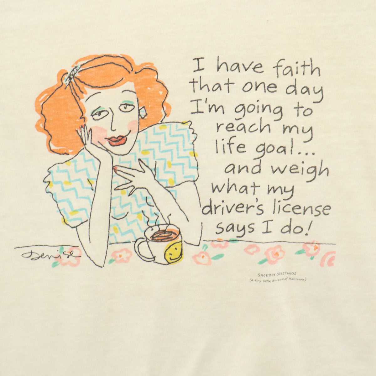 SHOEBOX GREETINGS 90s USA製 オールド 半袖 Tシャツ M ホワイト シングルステッチ メンズ