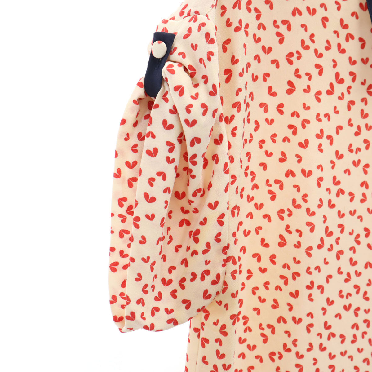 LOUIS VUITTON ルイヴィトン イタリア製 総柄 半袖 ブラウス 34 アイボリー レディース