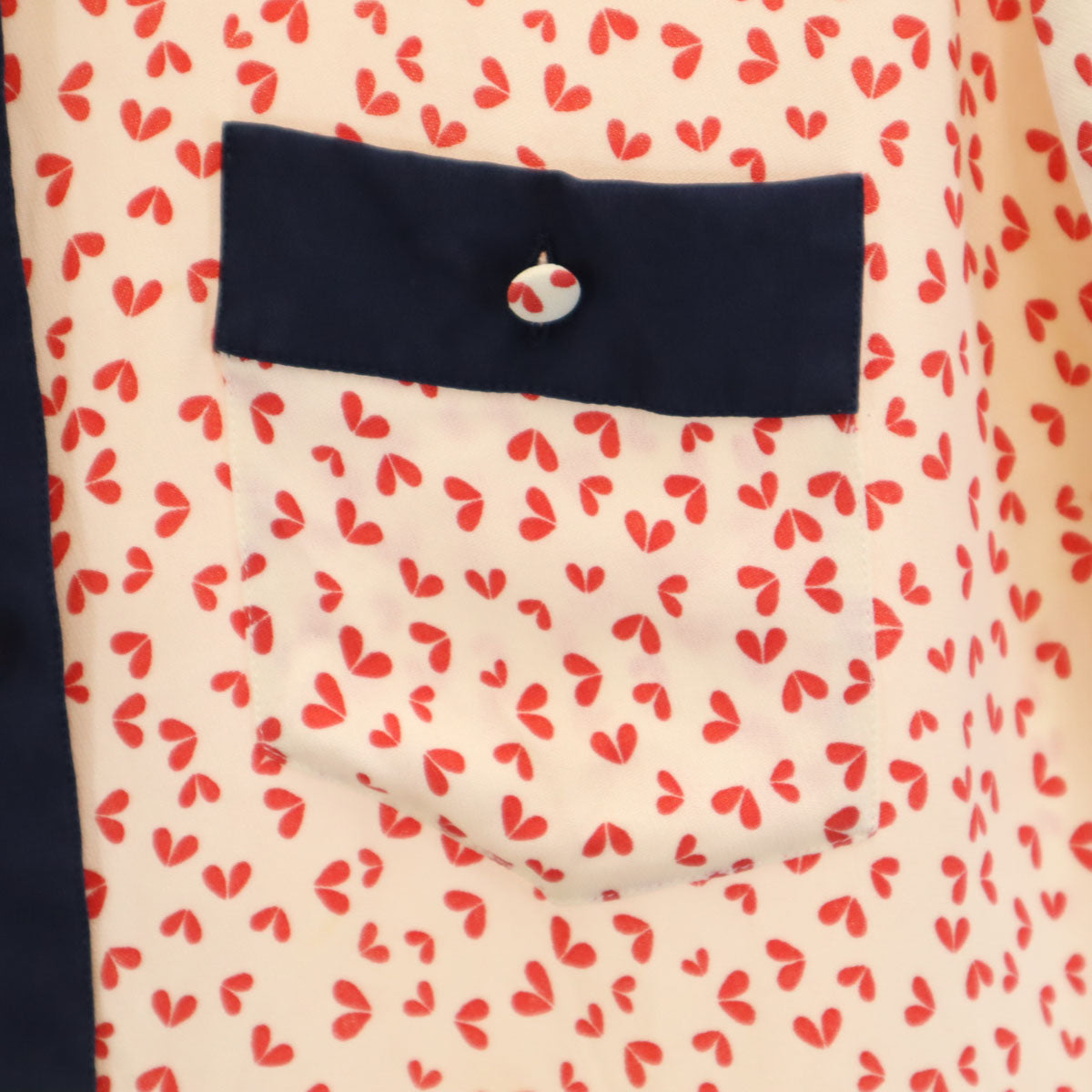 LOUIS VUITTON ルイヴィトン イタリア製 総柄 半袖 ブラウス 34 アイボリー レディース