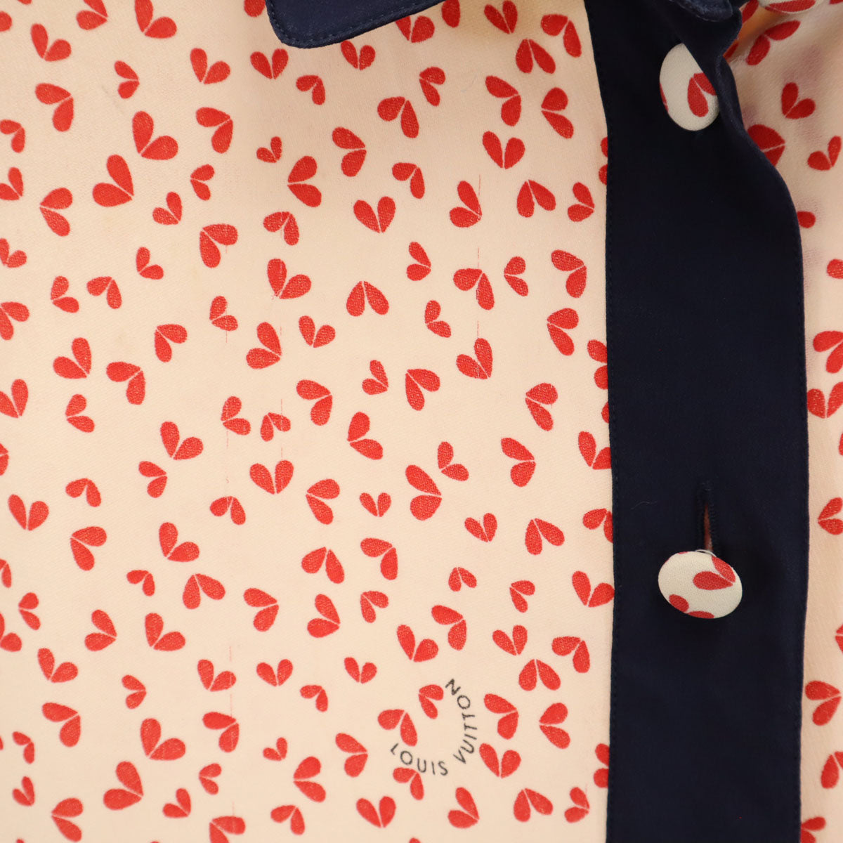 LOUIS VUITTON ルイヴィトン イタリア製 総柄 半袖 ブラウス 34 アイボリー レディース