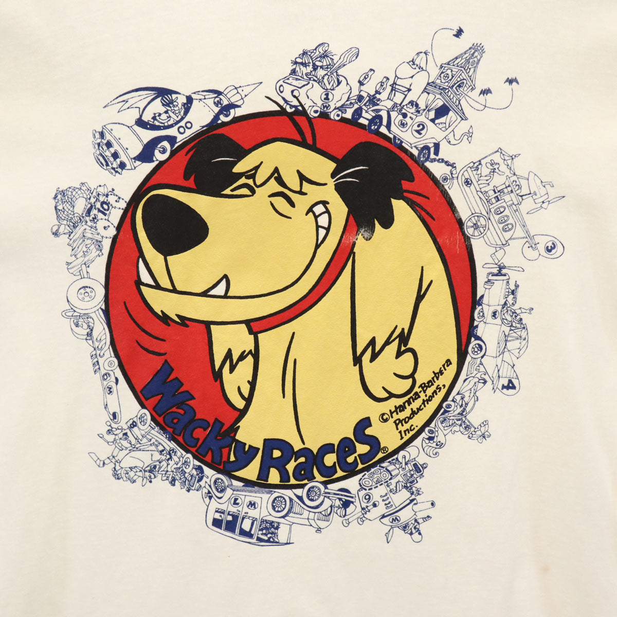 Hanes ヘインズ 80s USA製 ヴィンテージ チキチキマシン猛レース ケンケン 半袖 Tシャツ L ホワイト シングルステッチ Wacky Races メンズ