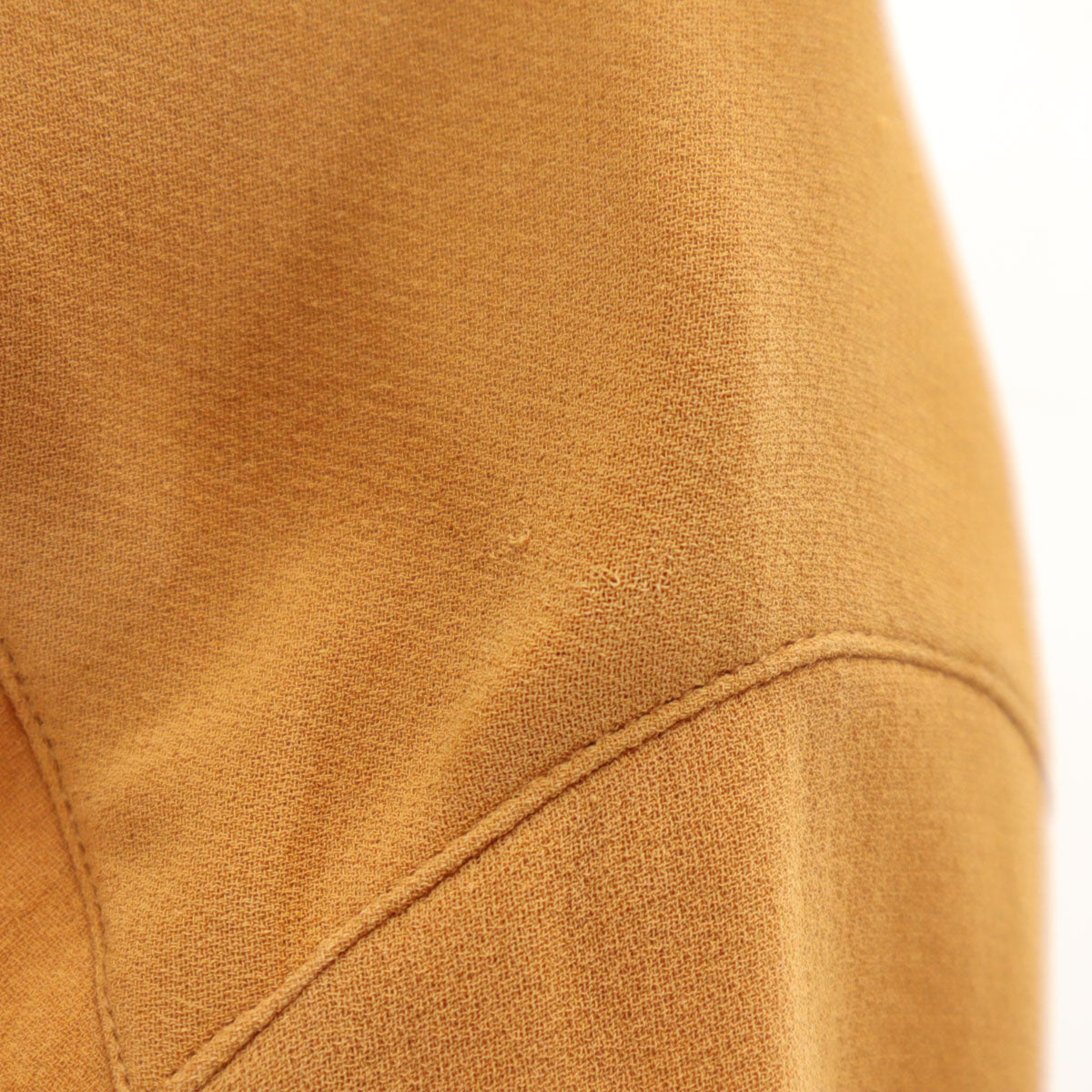 HERMES エルメス 90s フランス製 シルク オールド 半袖 シャツ 42 オレンジブラウン レディース