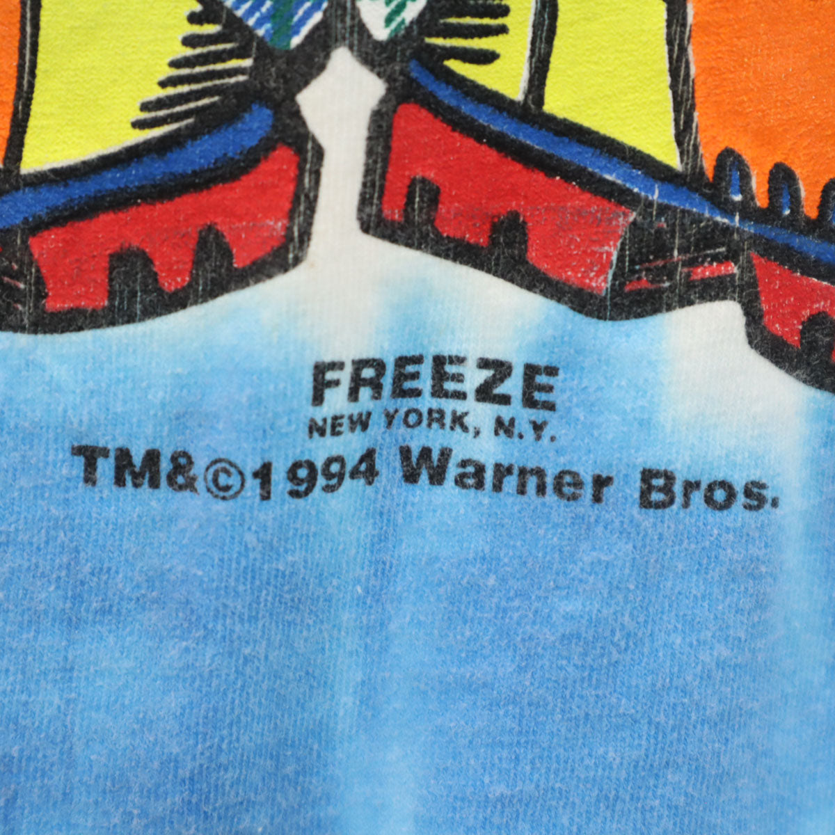 TULTEX タルテックス 00s オールド ルーニー・テューンズ トゥイーティー 半袖 Tシャツ L ブルー タイダイ染め メンズ