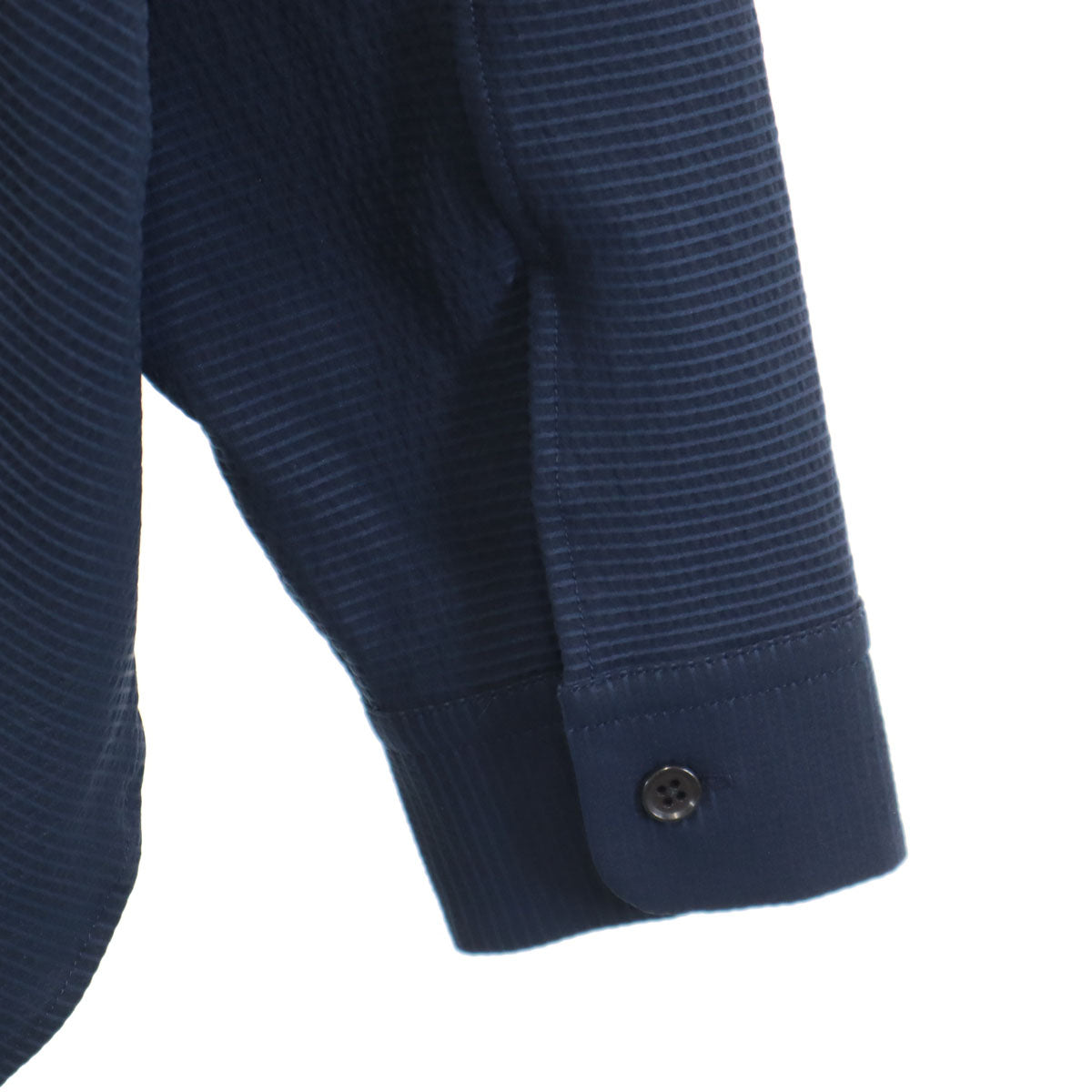 Milok ミロック 日本製 ストライプ柄 長袖 シャツ 46 ネイビー メンズ