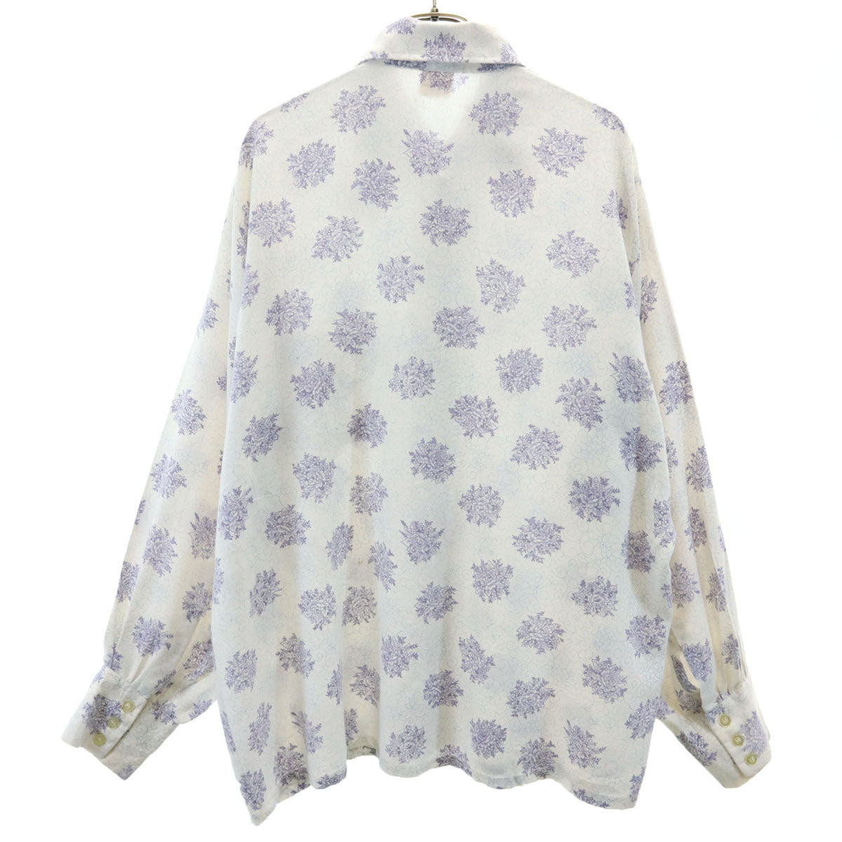 Hemingway ヘミングウェイ 70s 60s カナダ製 ヴィンテージ 花柄 長袖 シャツ 16-161/2 ホワイト メンズ