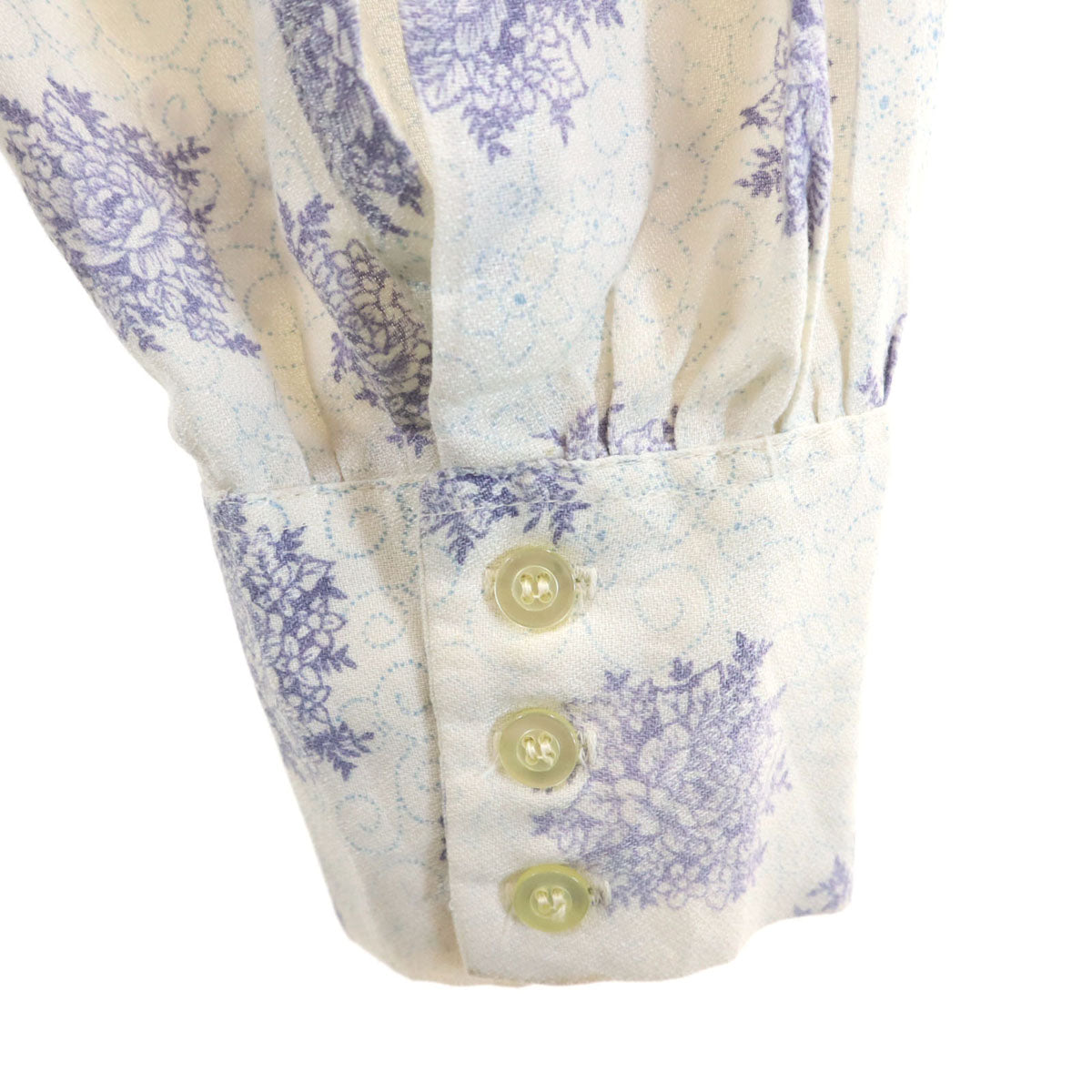 Hemingway ヘミングウェイ 70s 60s カナダ製 ヴィンテージ 花柄 長袖 シャツ 16-161/2 ホワイト メンズ