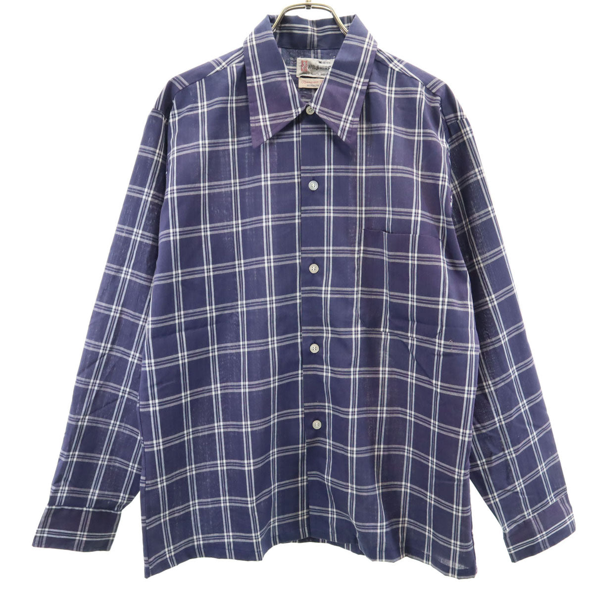 PRADA ネイビー チェック柄 長袖シャツ 40 ネイビー チェック柄 長袖シャツ PRADA ネイビー チェック柄