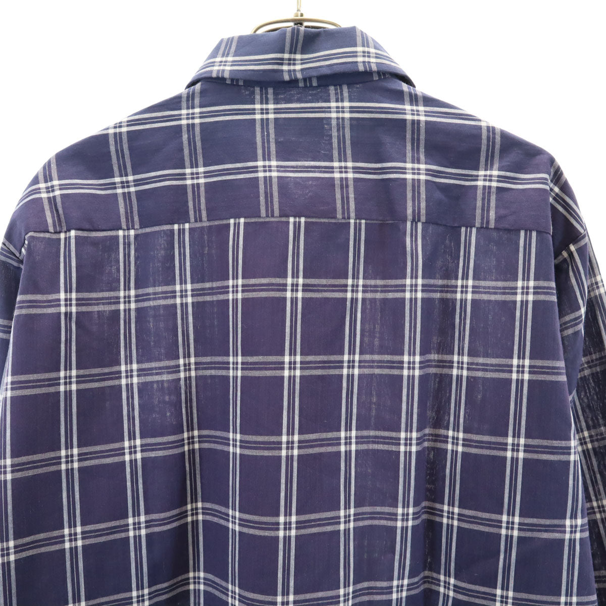 WILSHIRE 70s ヴィンテージ チェック柄 長袖 シャツ M ネイビー メンズ