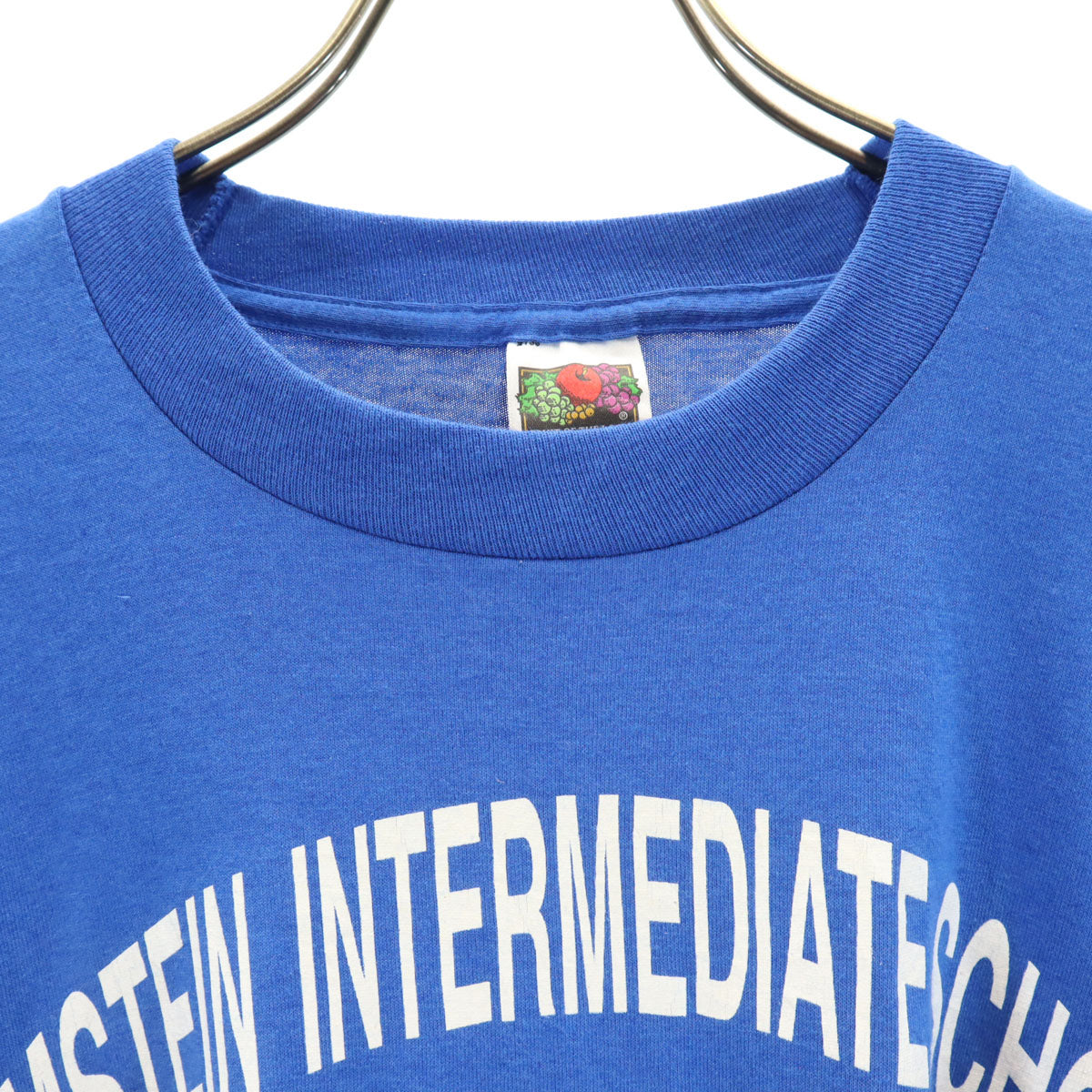 FRUIT OF THE LOOM BEST フルーツオブザルーム ベスト 90s 00s オールド RAMSTEIN INTERMEDIATE SCHOOL 半袖 Tシャツ XL ブルー シングルステッチ メンズ