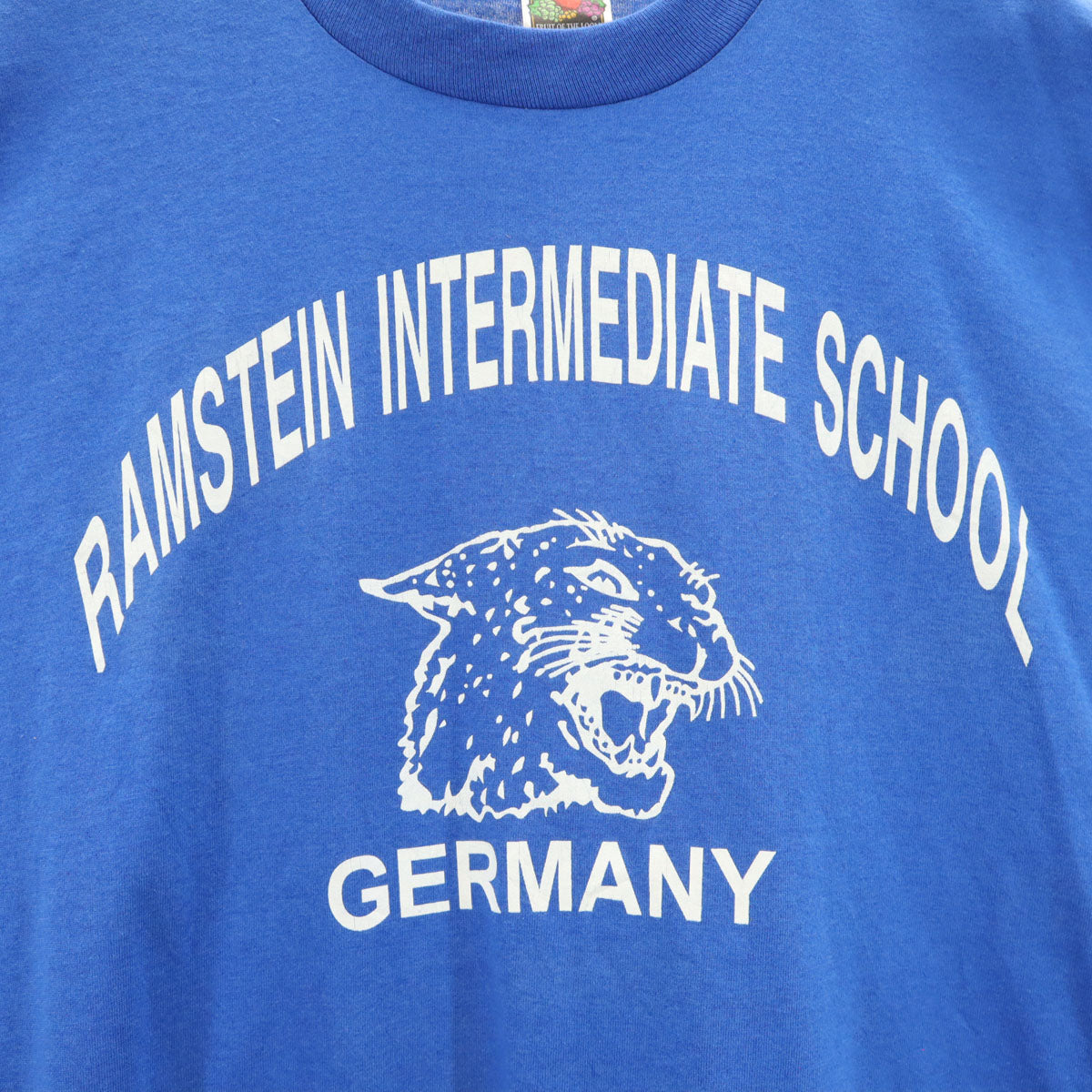 FRUIT OF THE LOOM BEST フルーツオブザルーム ベスト 90s 00s オールド RAMSTEIN INTERMEDIATE SCHOOL 半袖 Tシャツ XL ブルー シングルステッチ メンズ