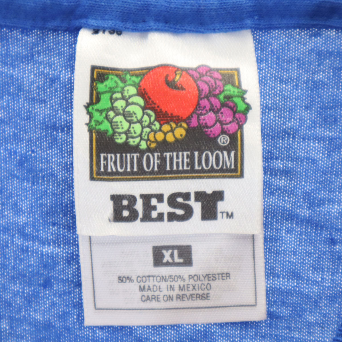 FRUIT OF THE LOOM BEST フルーツオブザルーム ベスト 90s 00s オールド RAMSTEIN INTERMEDIATE SCHOOL 半袖 Tシャツ XL ブルー シングルステッチ メンズ