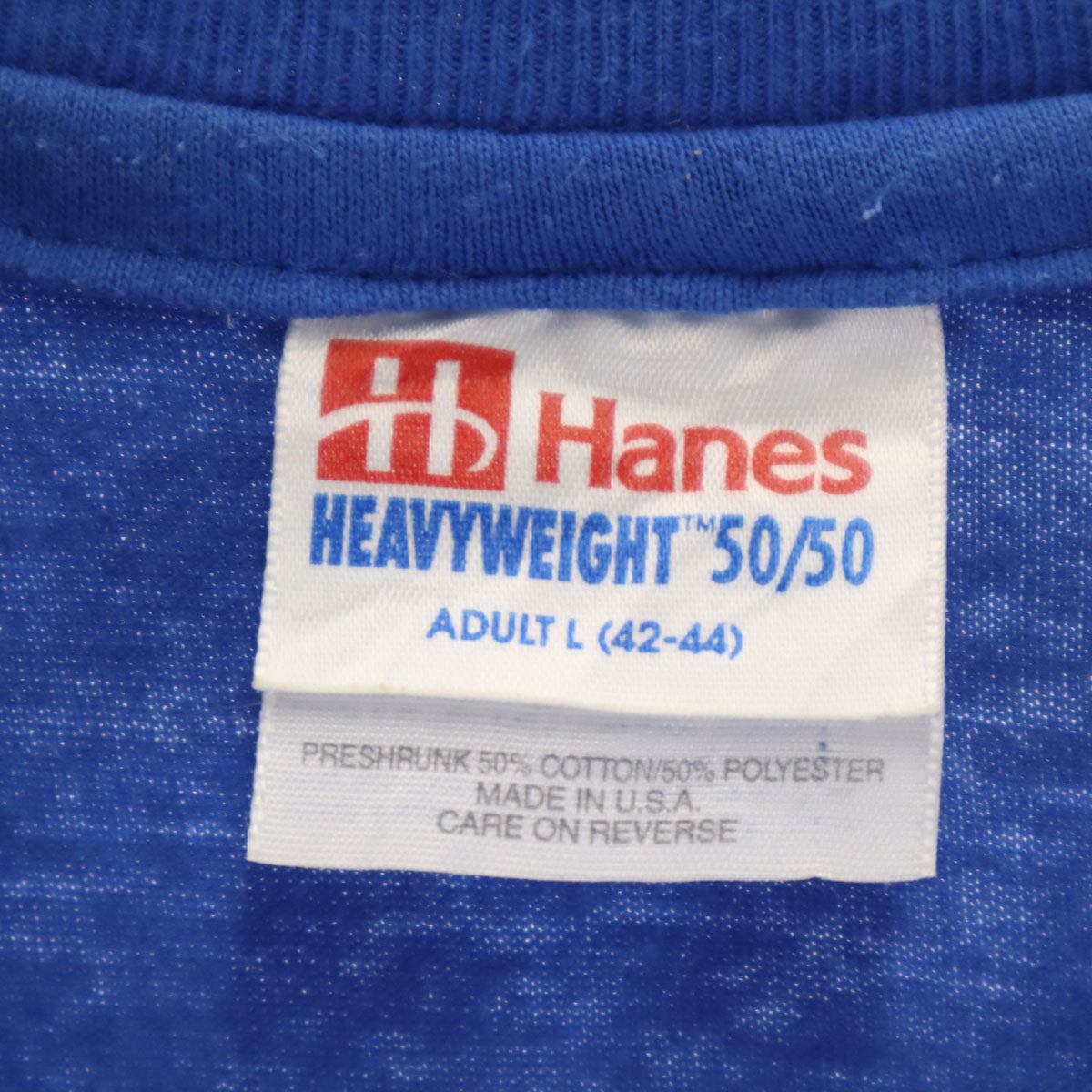 Hanes ヘインズ 90s オールド USA製 オートミール フェスティバル 半袖 Tシャツ L ブルー シングルステッチ メンズ