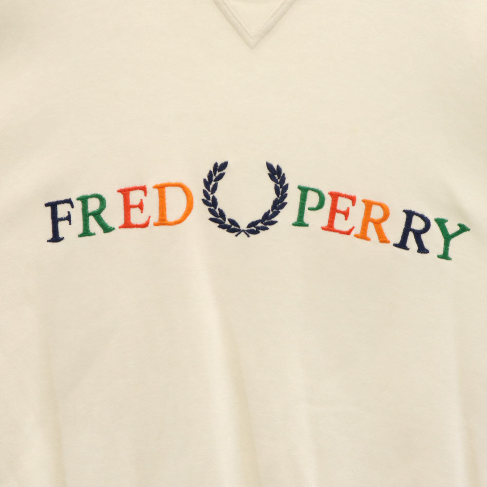 FRED PERRY フレッドペリー 日本製 長袖 スウェット トレーナー S 白 メンズ