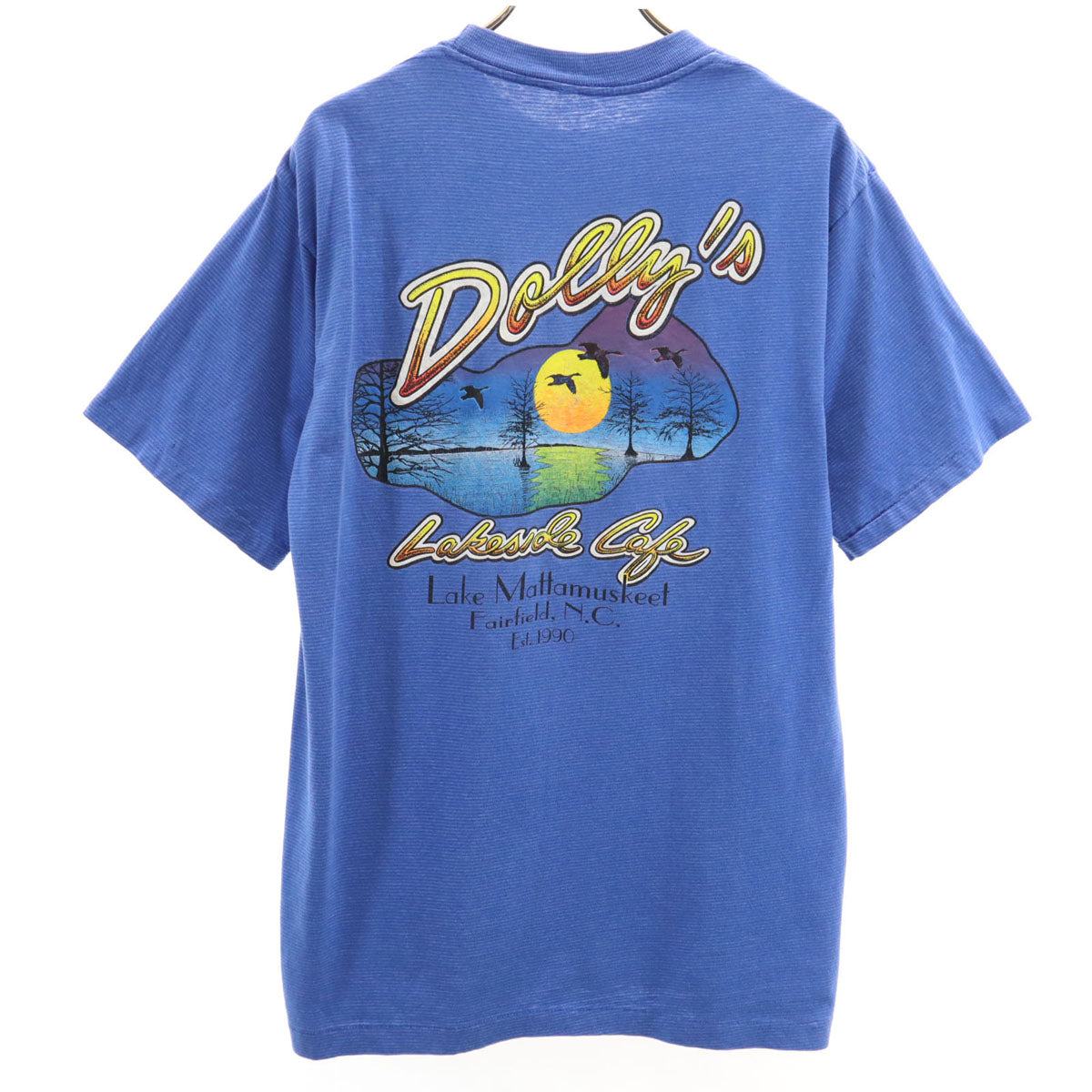 OLD オールド 90s バックプリント Dolly’s 半袖 Tシャツ ブルー シングルステッチ メンズ