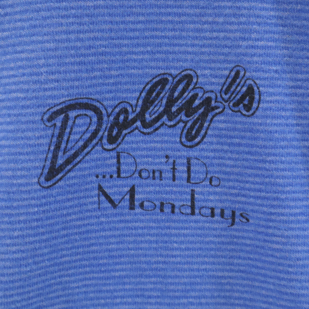 OLD オールド 90s バックプリント Dolly’s 半袖 Tシャツ ブルー シングルステッチ メンズ
