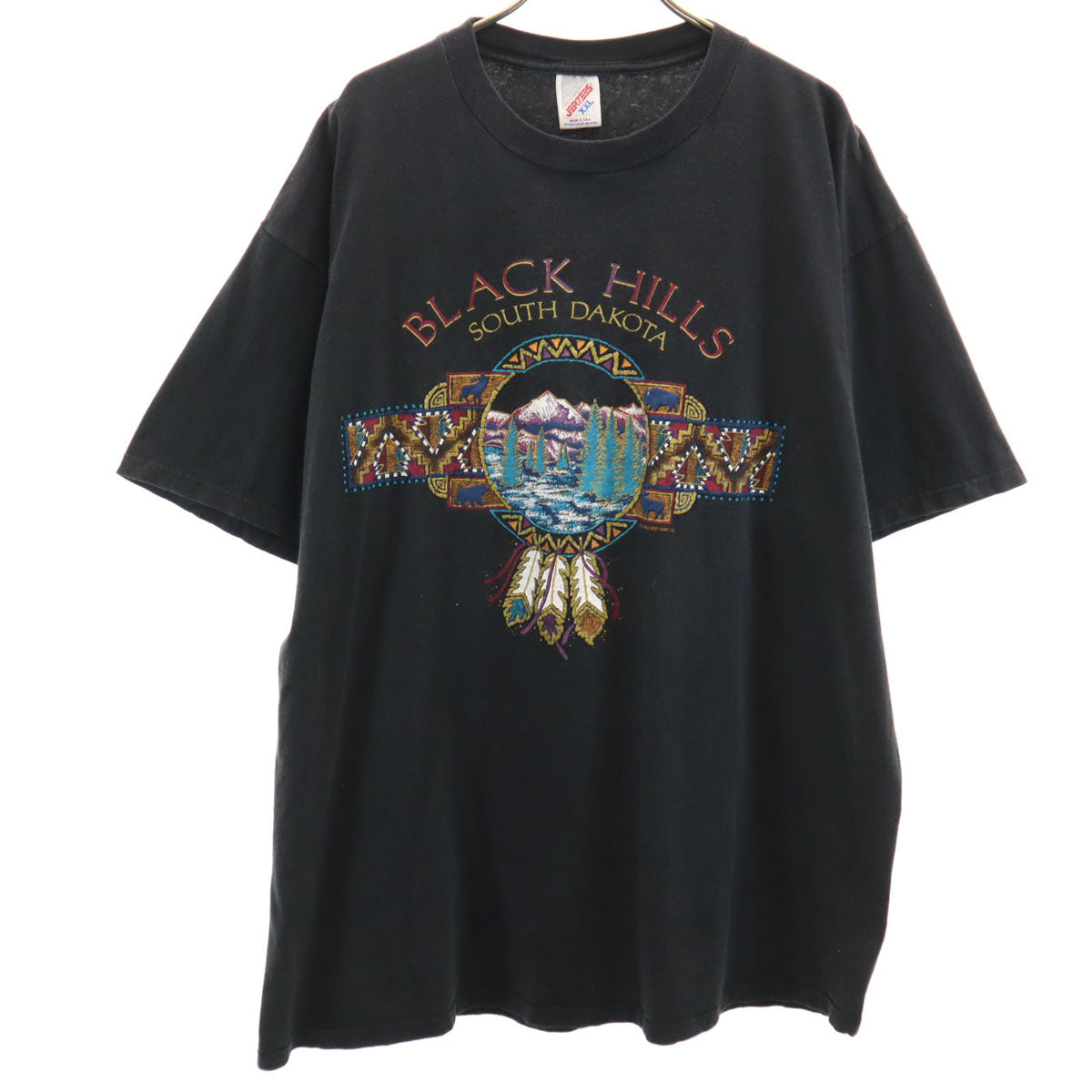 JERZEES ジャージーズ 90s USA製 オールド BLACK HILLS 半袖 Tシャツ XXL ブラック ビッグサイズ メンズ