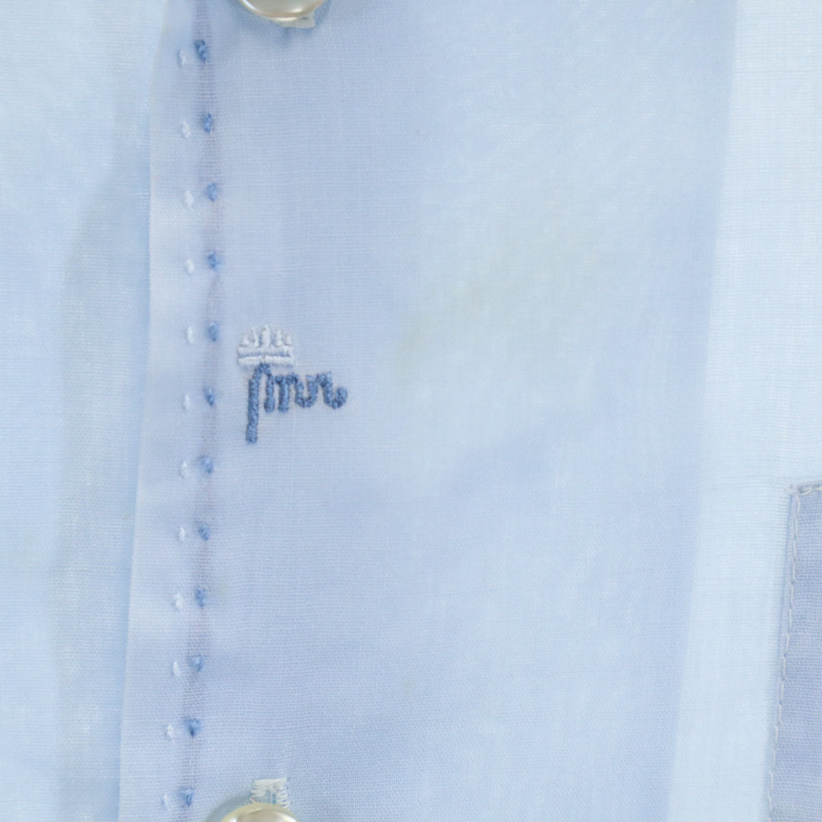 WR. California 70s ヴィンテージ 半袖 オープンカラーシャツ S 水色 メンズ