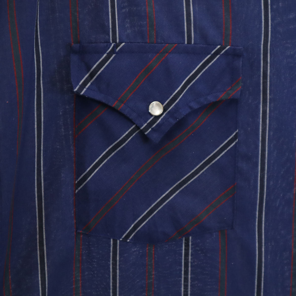 ELY CATTLEMAN エリーキャトルマン 80s ヴィンテージ ストライプ柄 半袖 ウエスタンシャツ 4X BIG ネイビー ビッグサイズ メンズ