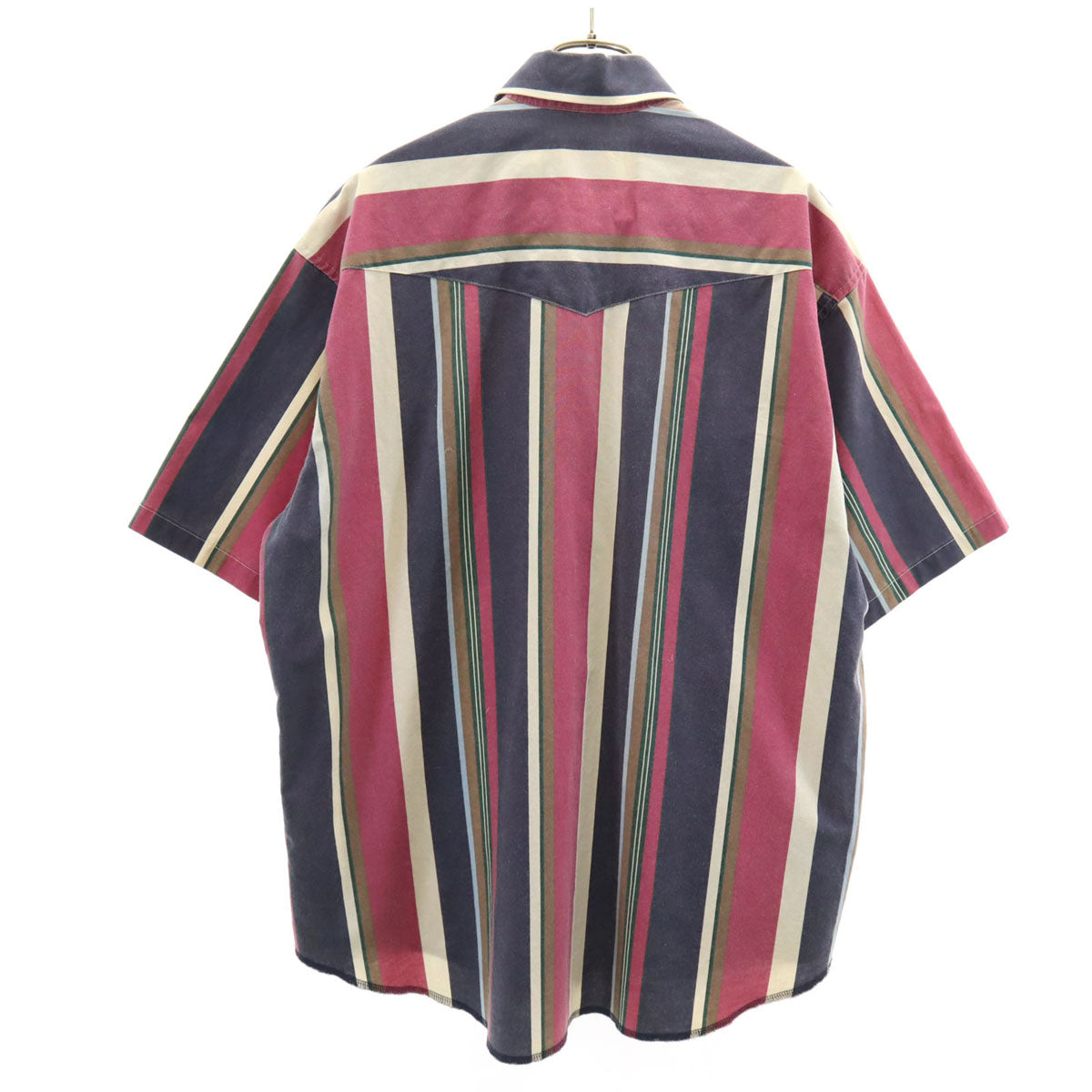 Wrangler ラングラー 90s オールド ストライプ柄 半袖 シャツ 17 ネイビー メンズ