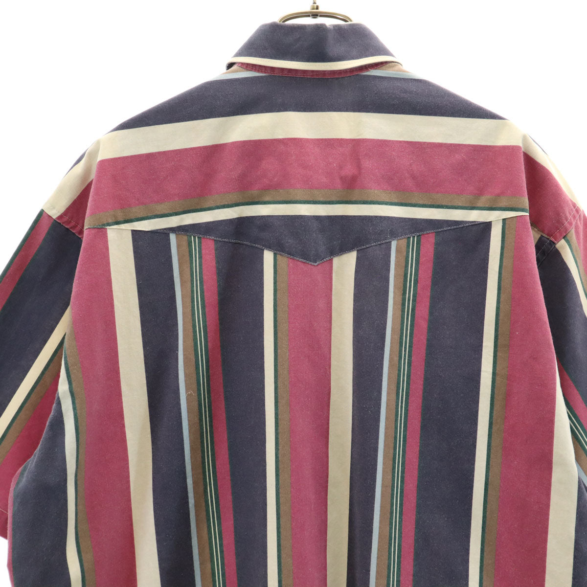 Wrangler ラングラー 90s オールド ストライプ柄 半袖 シャツ 17 ネイビー メンズ