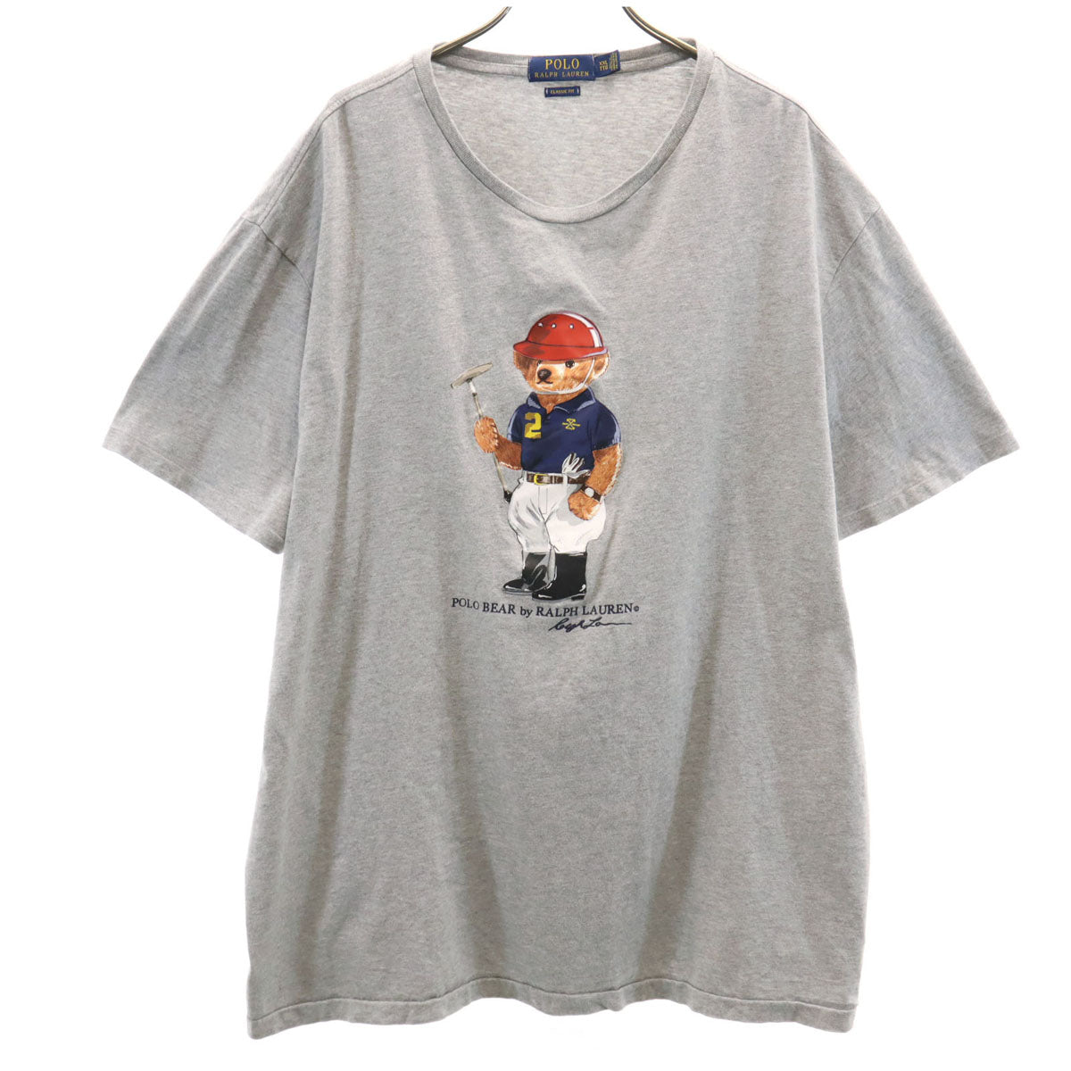 POLO RALPH LAUREN ポロラルフローレン ポロベア 半袖 クラシックフィット Tシャツ XXL グレー シングルステッチ ビッグサイズ メンズ