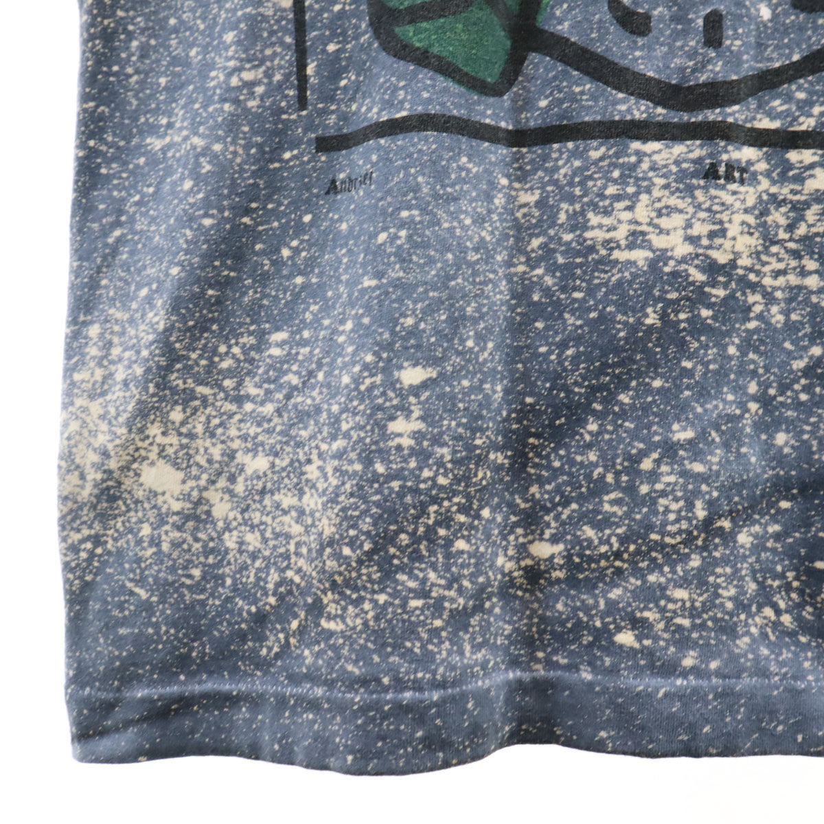 FRUIT OF THE LOOM フルーツオブザルーム 90s USA製 オールド アートプリント 半袖 Tシャツ XL ネイビー シングルステッチ メンズ