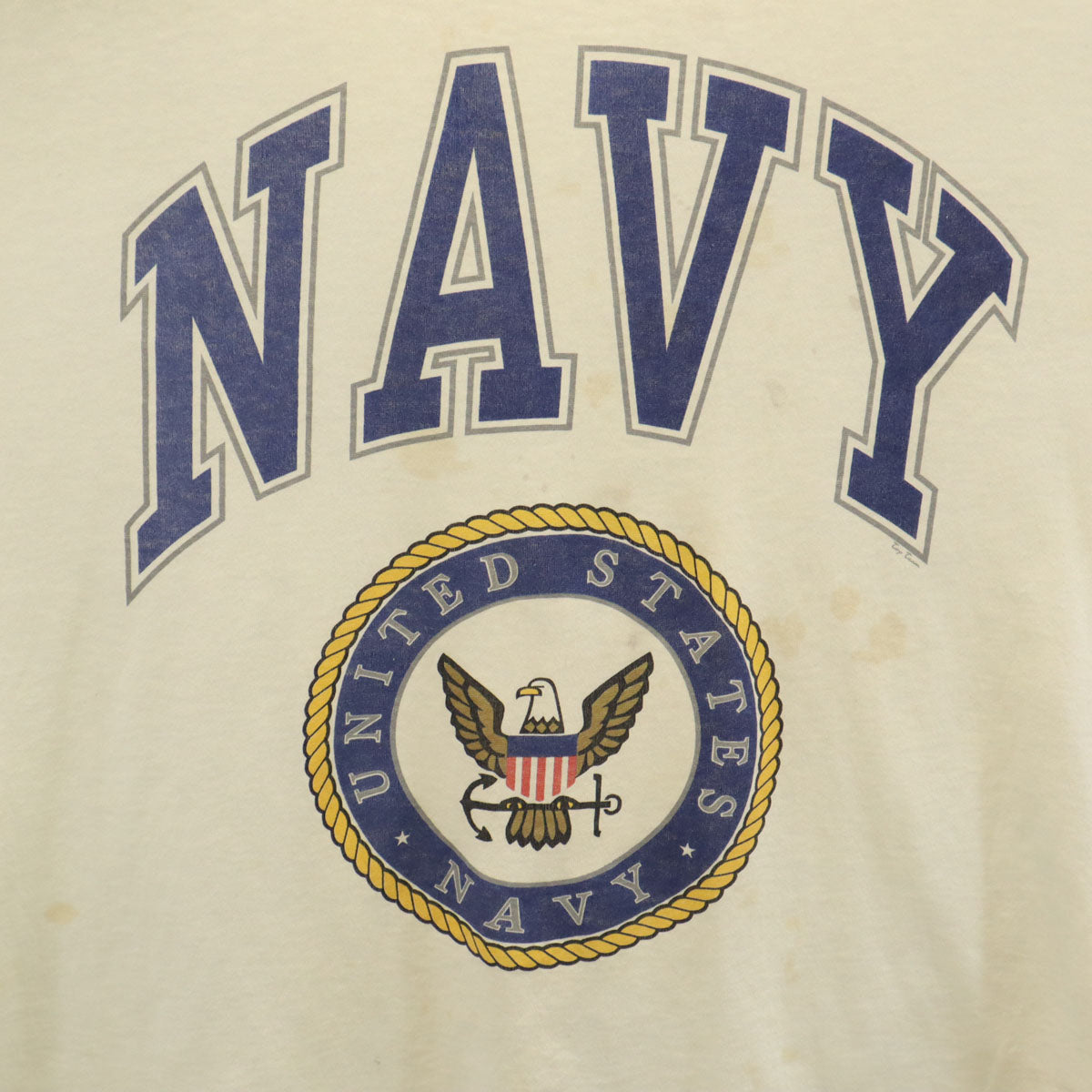 ONEITA オニータ 90s アメリカ海軍 オールド NAVY 半袖 Tシャツ XL アイボリー シングルステッチ アメリカ海軍 メンズ