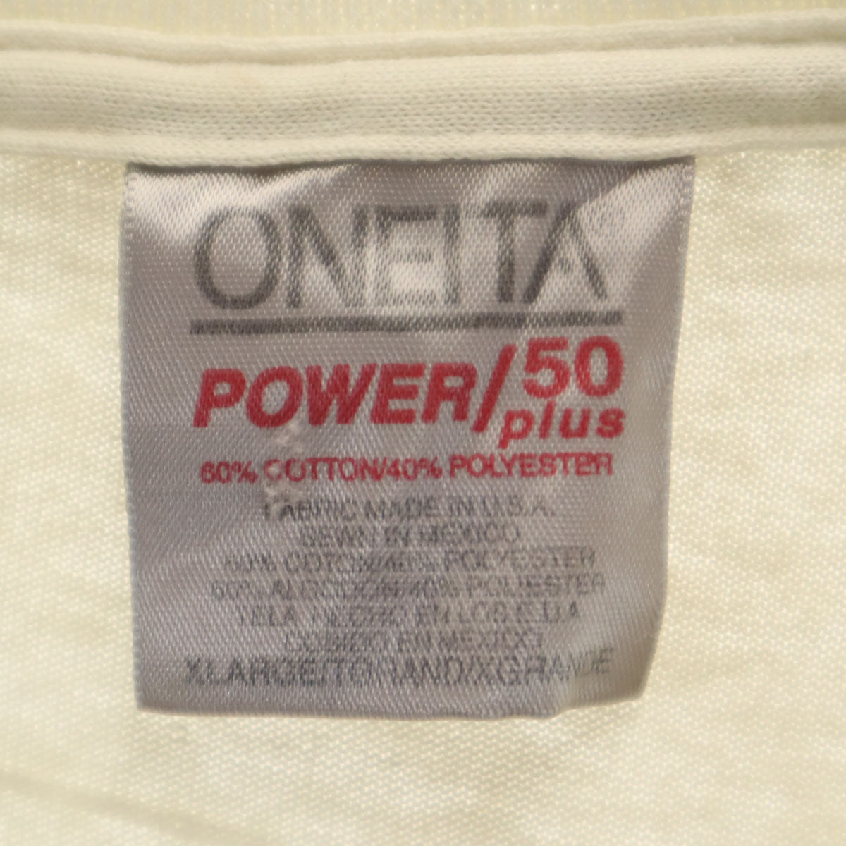 ONEITA オニータ 90s アメリカ海軍 オールド NAVY 半袖 Tシャツ XL アイボリー シングルステッチ アメリカ海軍 メンズ