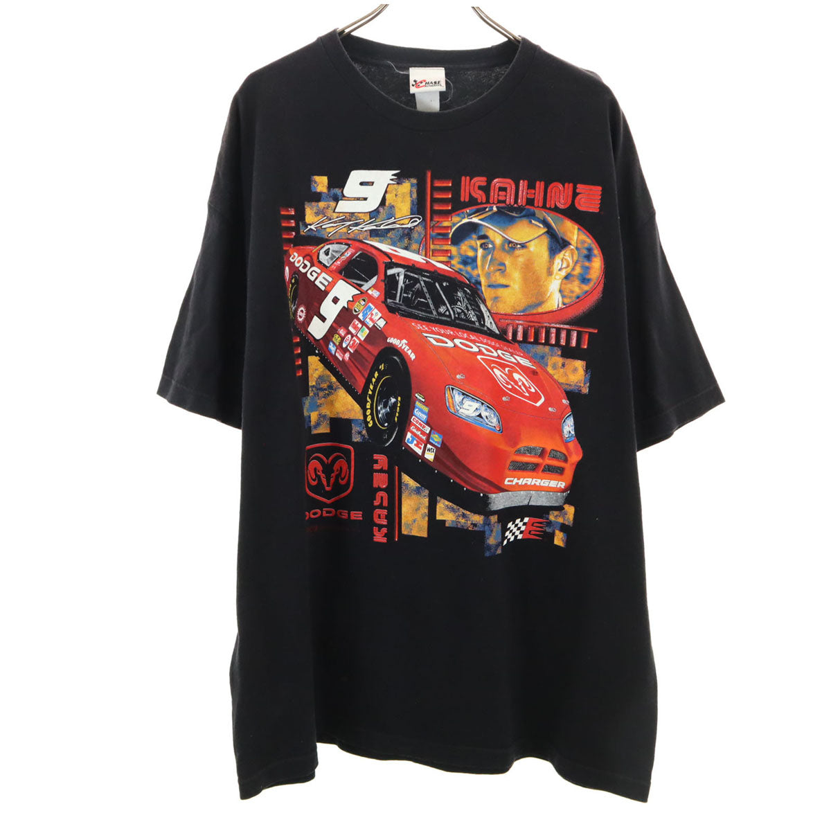 HASE AUTHENTICS ハセオーセンティックス 90s オールド プリント 半袖 Tシャツ 黒 レーシング メンズ