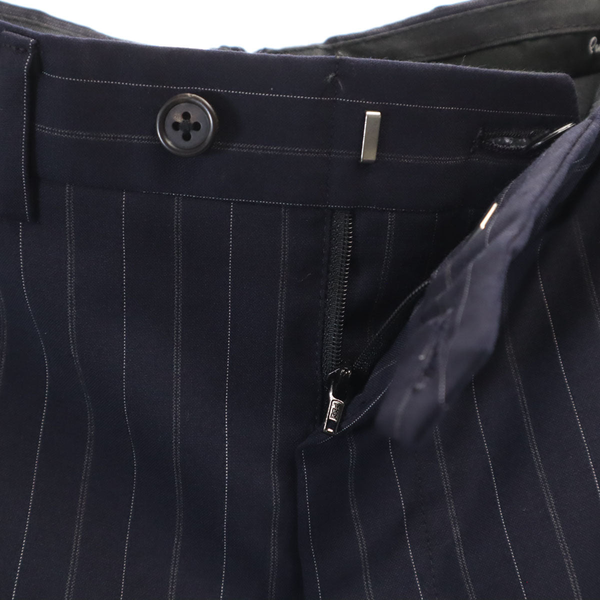 Paul Smith LONDON ポールスミスロンドン 日本製 ストライプ柄 ロロピアーナ生地 スーツ 上下 セットアップ M ネイビー メンズ