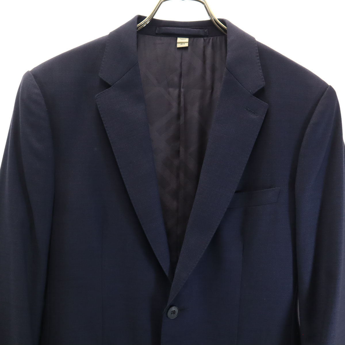 BURBERRY LONDON バーバリーロンドン イタリア製 スーツ 上下 セットアップ 46R ネイビー 衣装カバー付き メンズ