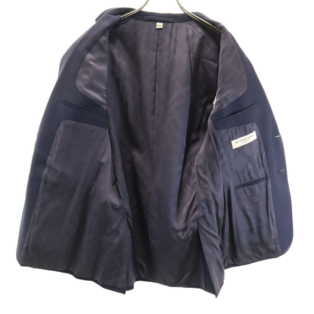 BURBERRY LONDON バーバリーロンドン イタリア製 スーツ 上下 セットアップ 46R ネイビー 衣装カバー付き メンズ