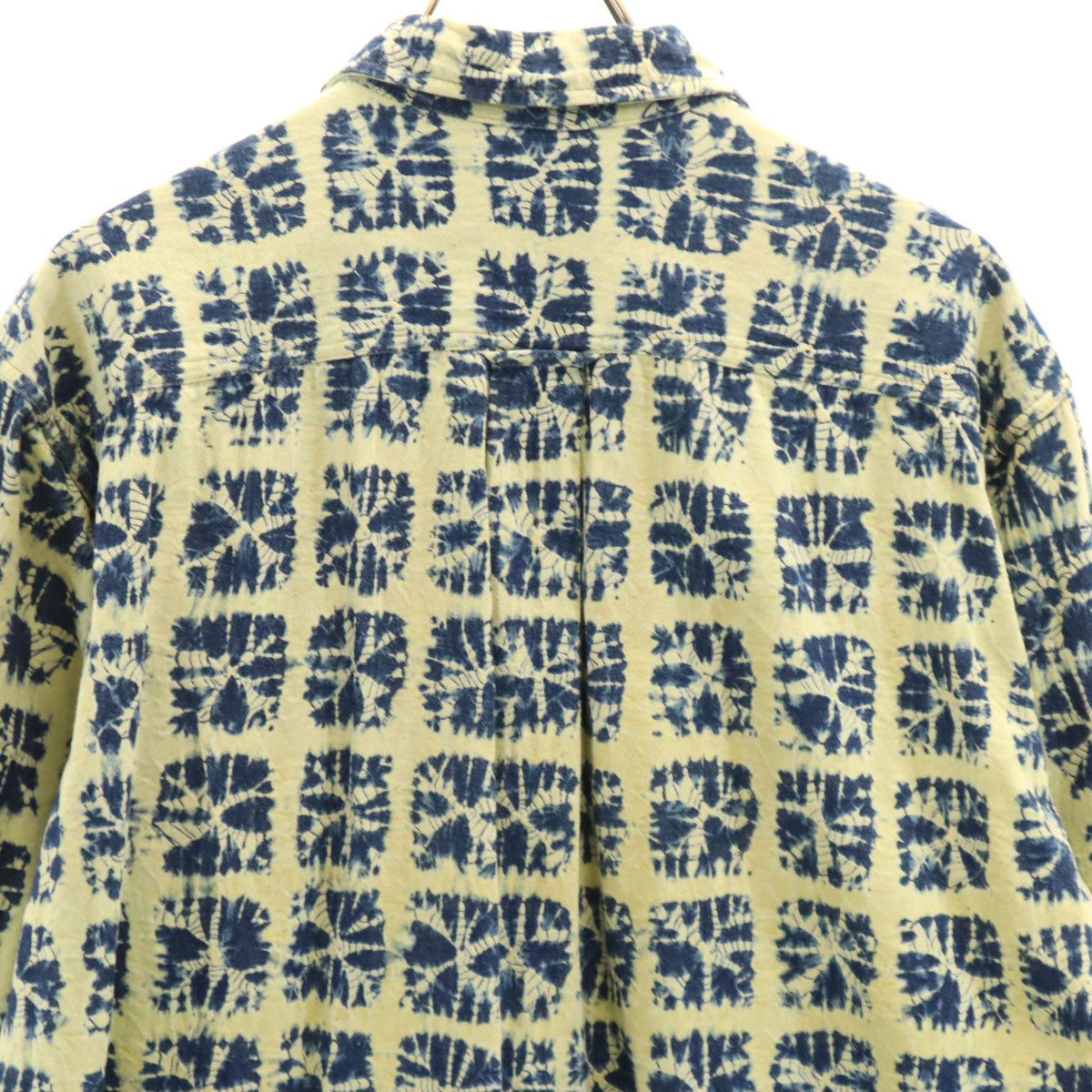 Flying Scotsman フライングスコッツマン 総柄 長袖 シャツ L ネイビー×イエロー系 メンズ