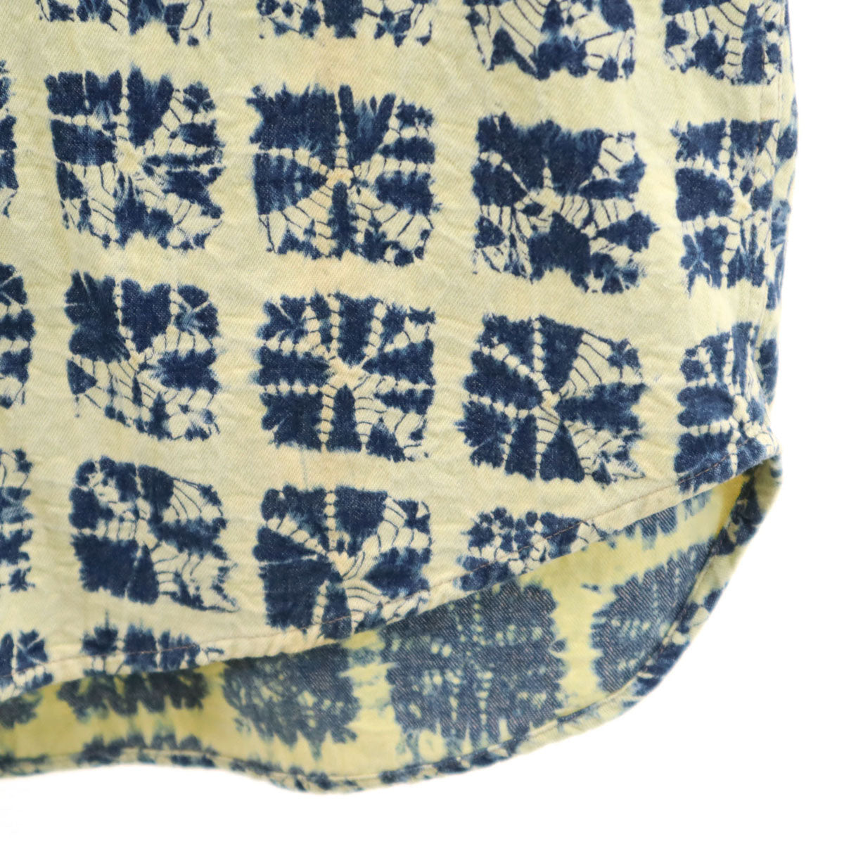 Flying Scotsman フライングスコッツマン 総柄 長袖 シャツ L ネイビー×イエロー系 メンズ