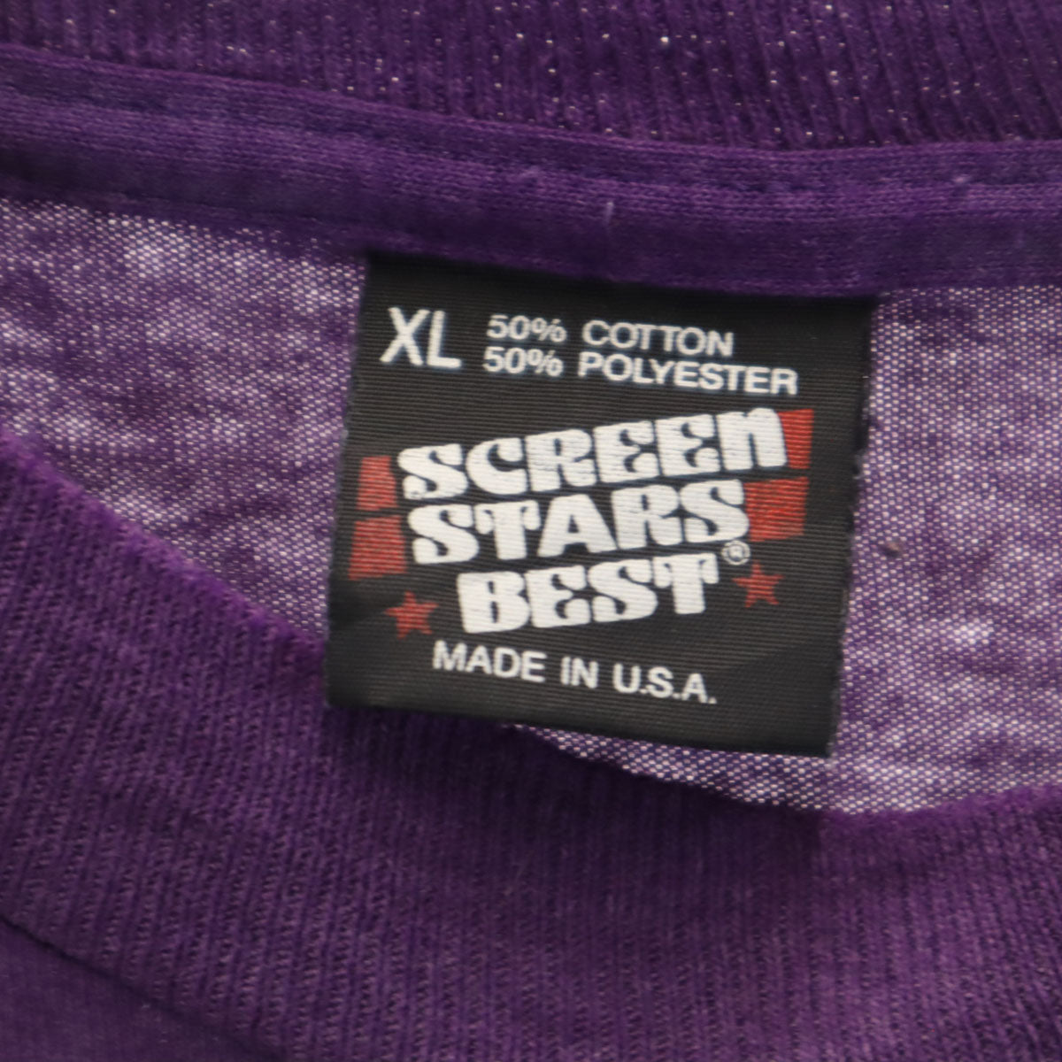 SCREEN STARS BEST スクリーンスターズベスト 90s USA製 オールド ホース プリント 半袖 Tシャツ XL パープル シングルステッチ 馬 アニマル柄 メンズ