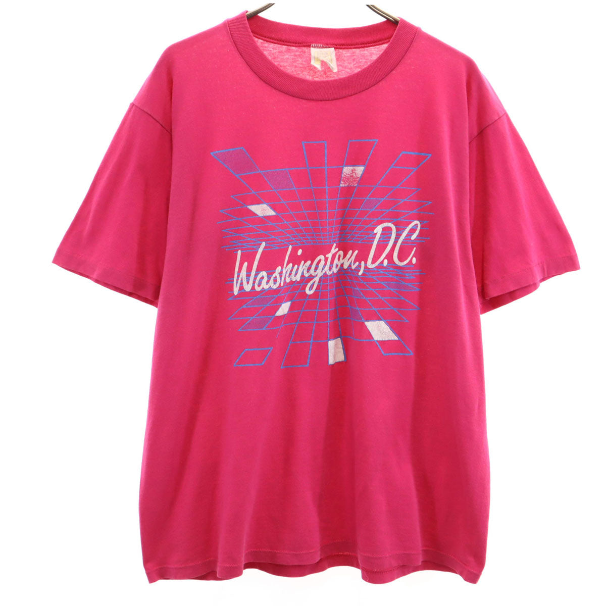 Velva Sheen ベルバシーン 70s 80s USA製 ヴィンテージ Washington D.C. 半袖 Tシャツ L ピンク メンズ