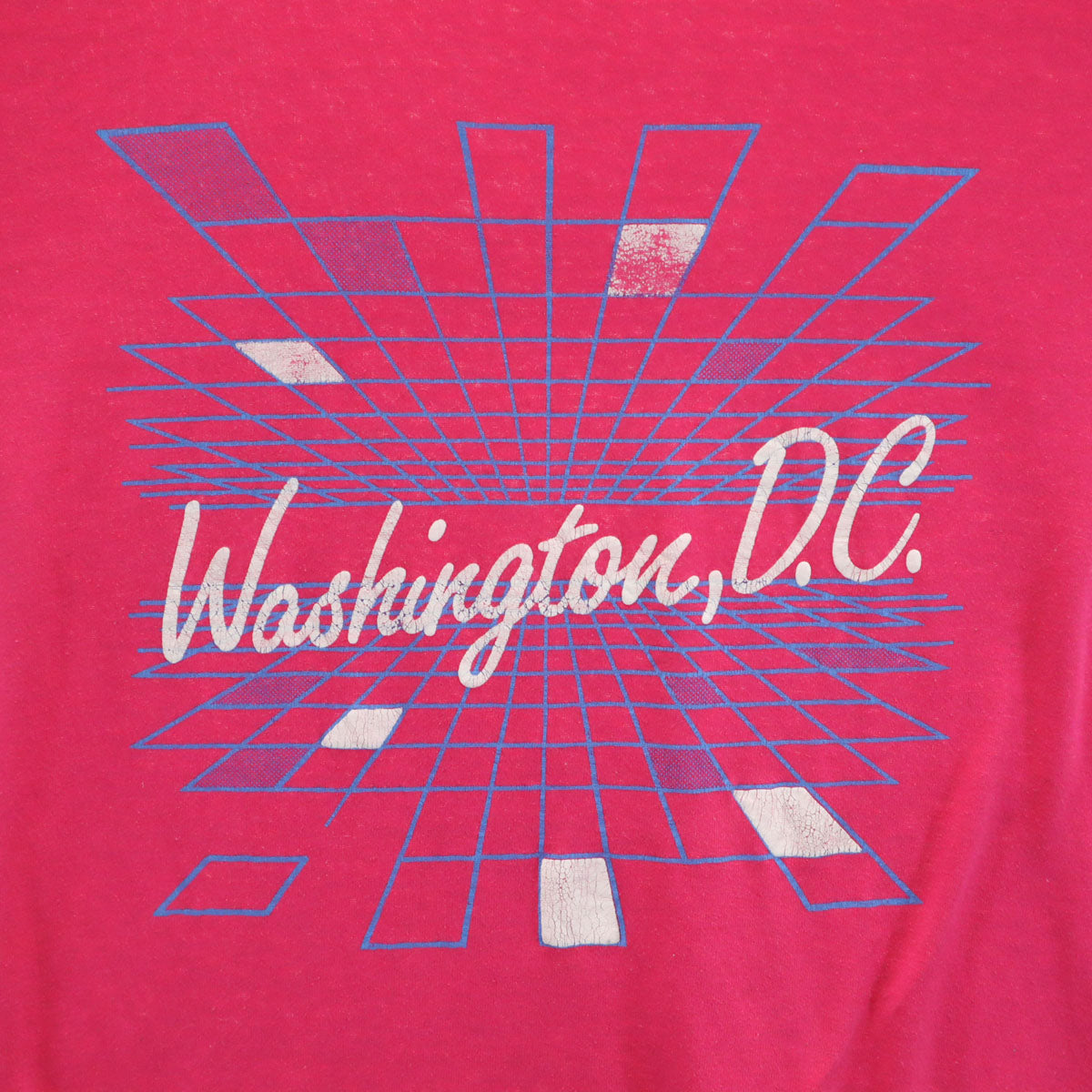 Velva Sheen ベルバシーン 70s 80s USA製 ヴィンテージ Washington D.C. 半袖 Tシャツ L ピンク メンズ