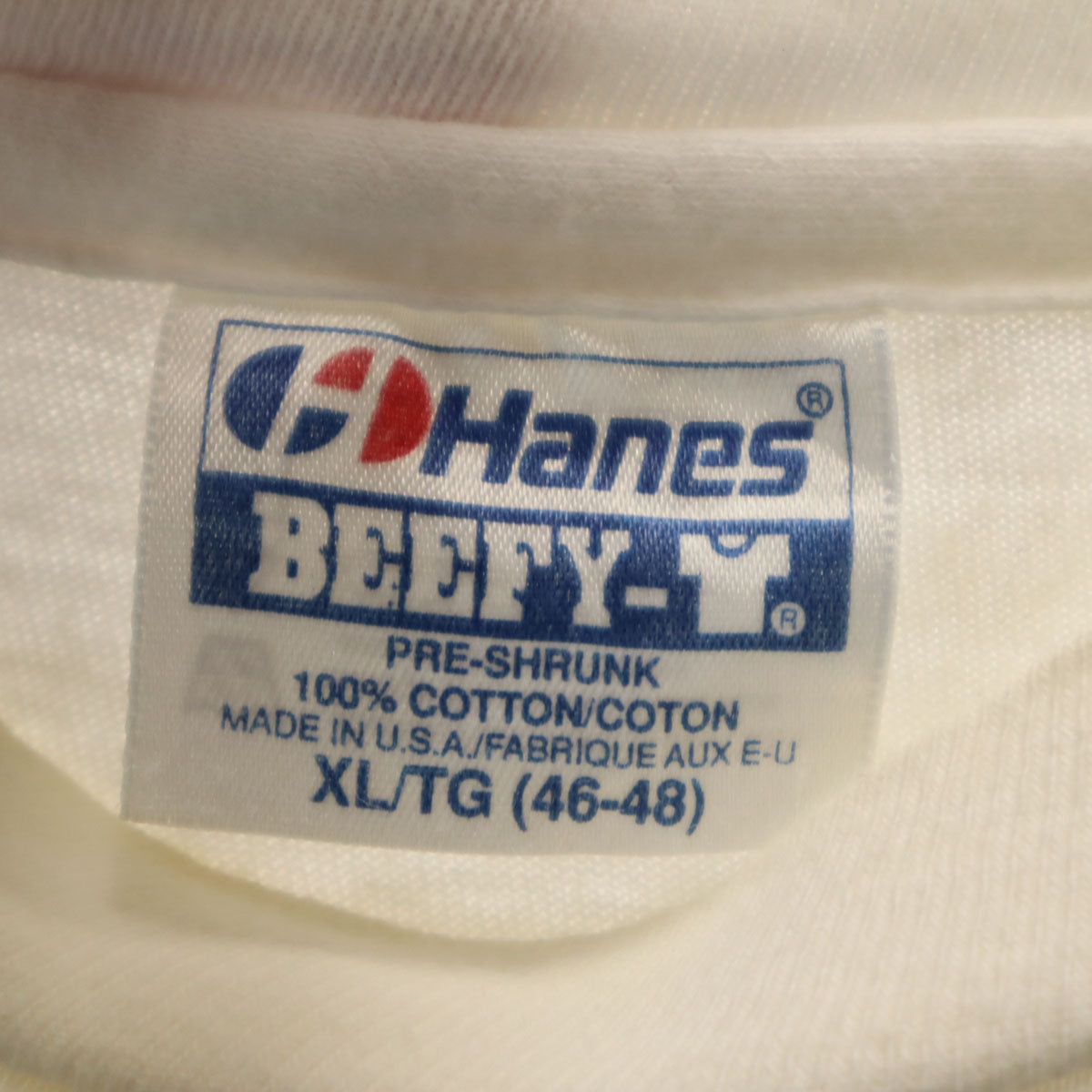 Hanes ヘインズ 80s 90s オールド USA製 バレーボール 半袖 Tシャツ XL ホワイト シングルステッチ BEEFY-T メンズ