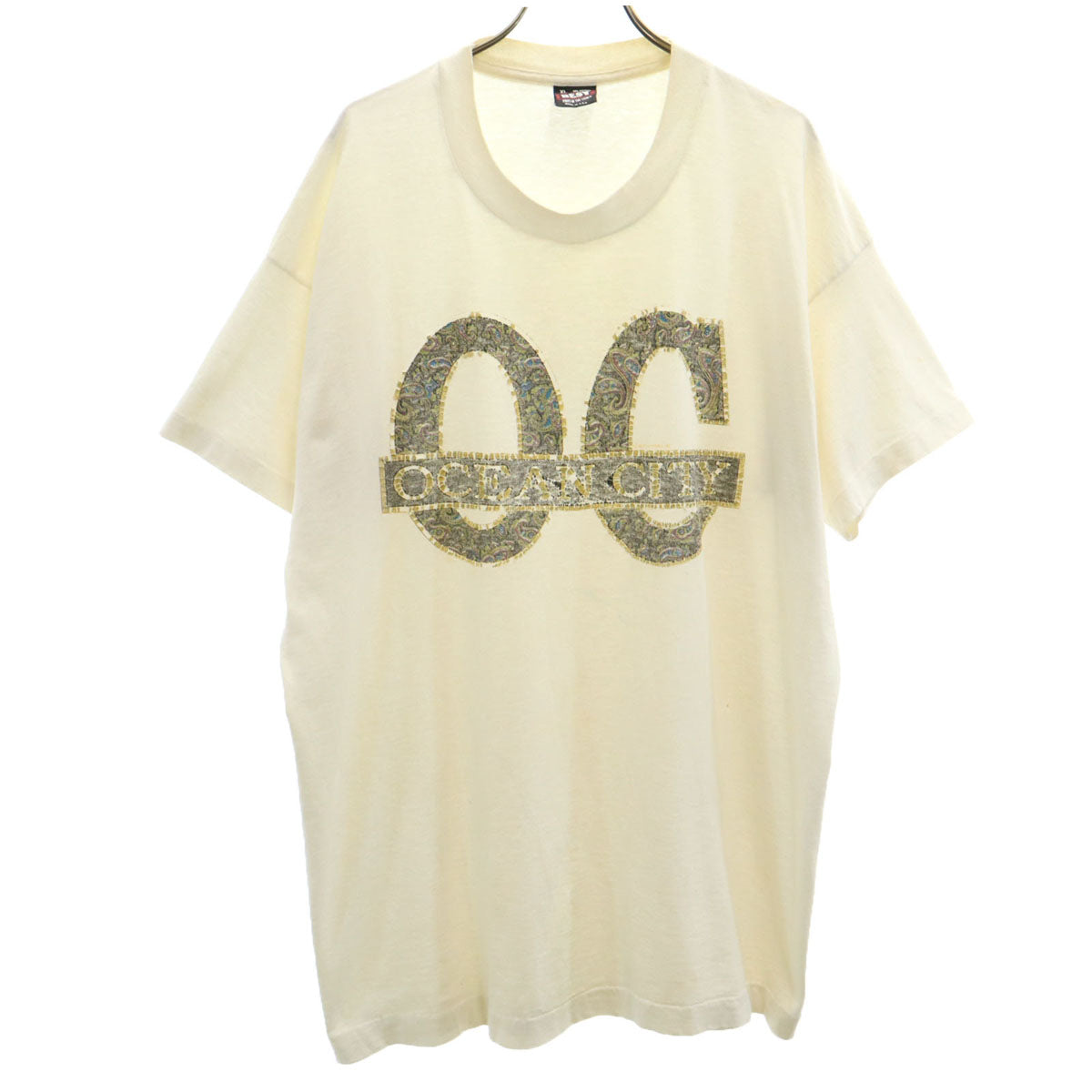 FRUIT OF THE LOOM BEST フルーツオブザルーム ベスト 90s USA製 オールド OCEAN CITY 半袖 Tシャツ XL ホワイト シングルステッチ メンズ