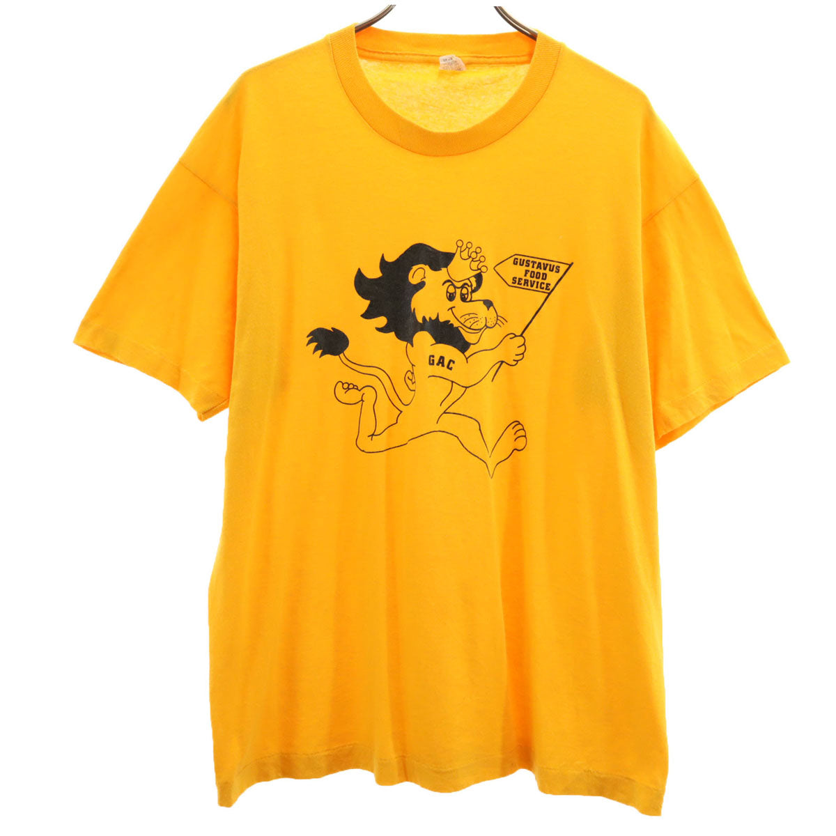 SCREEN STARS スクリーンスターズ 90s USA製 オールド GAC ライオン 半袖 Tシャツ XL 山吹色 シングルステッチ 企業モノ アニマル柄 メンズ