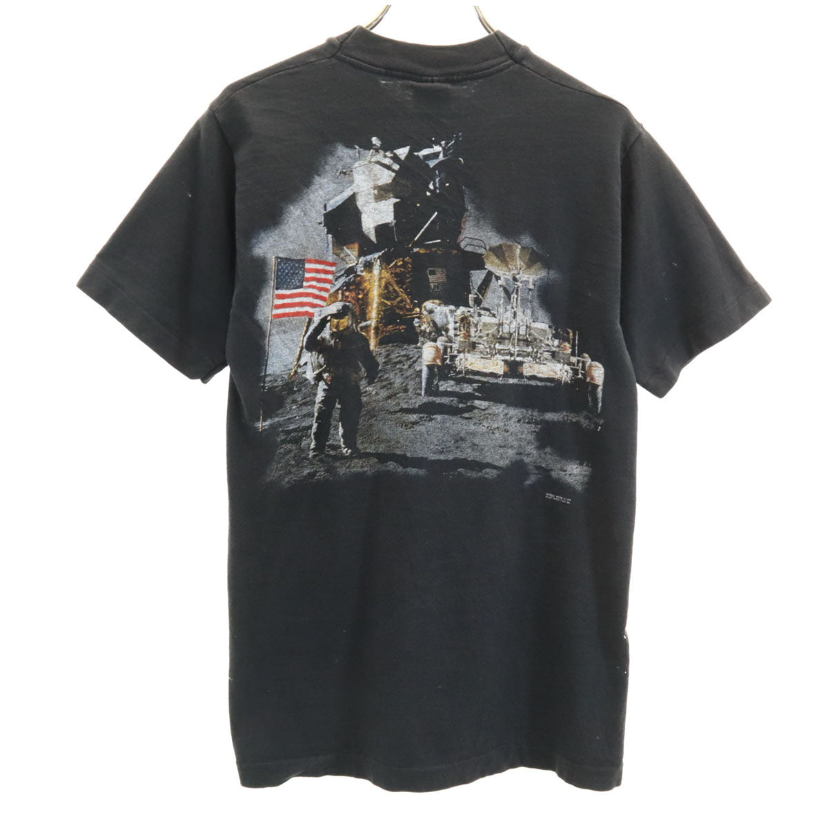 FRUIT OF THE LOOM フルーツオブザルーム 00s オールド バックプリント 宇宙 半袖 Tシャツ S ブラック シングルステッチ メンズ
