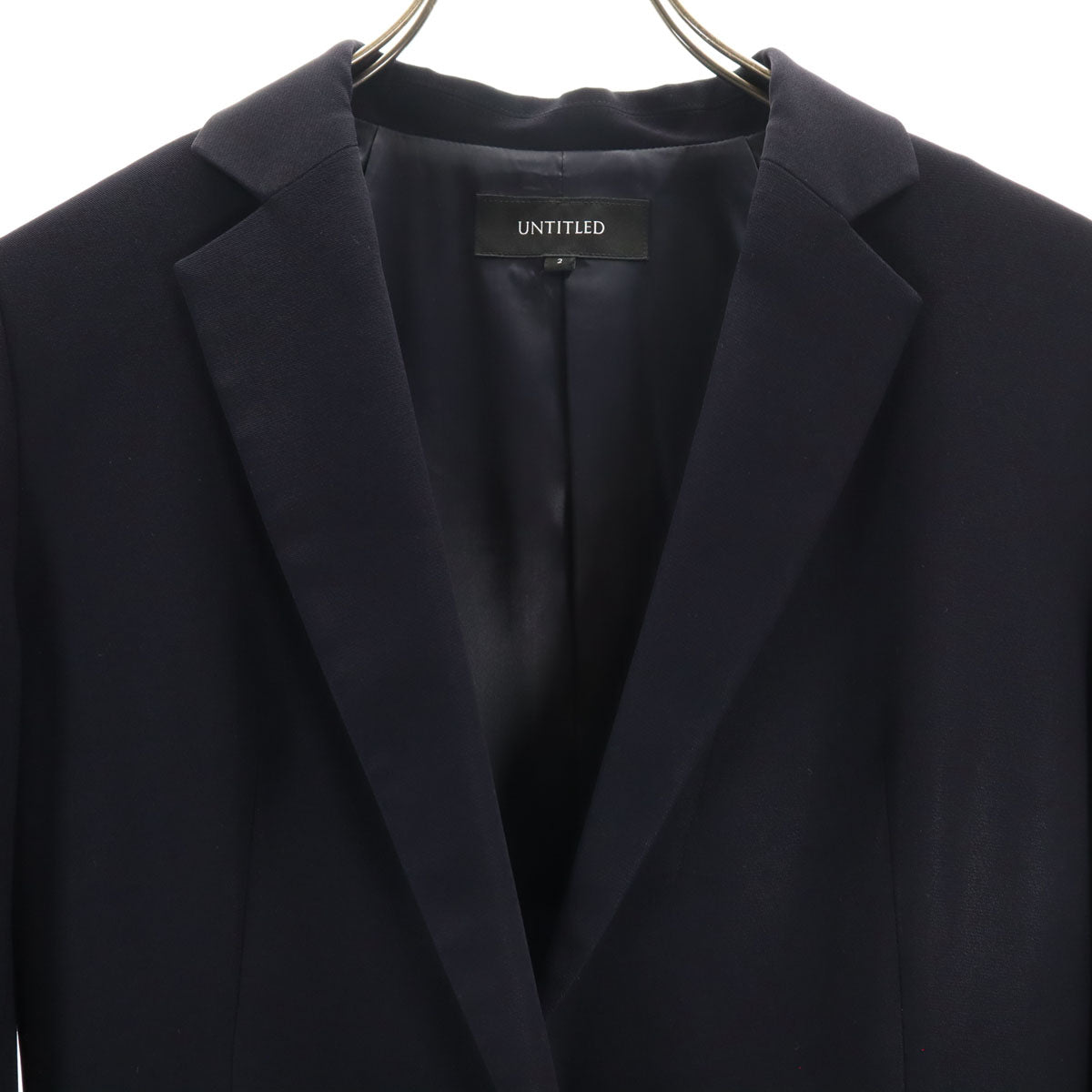 UNTITLED アンタイトル 日本製 スカートスーツ 上下 セットアップ 2 ネイビー レディース