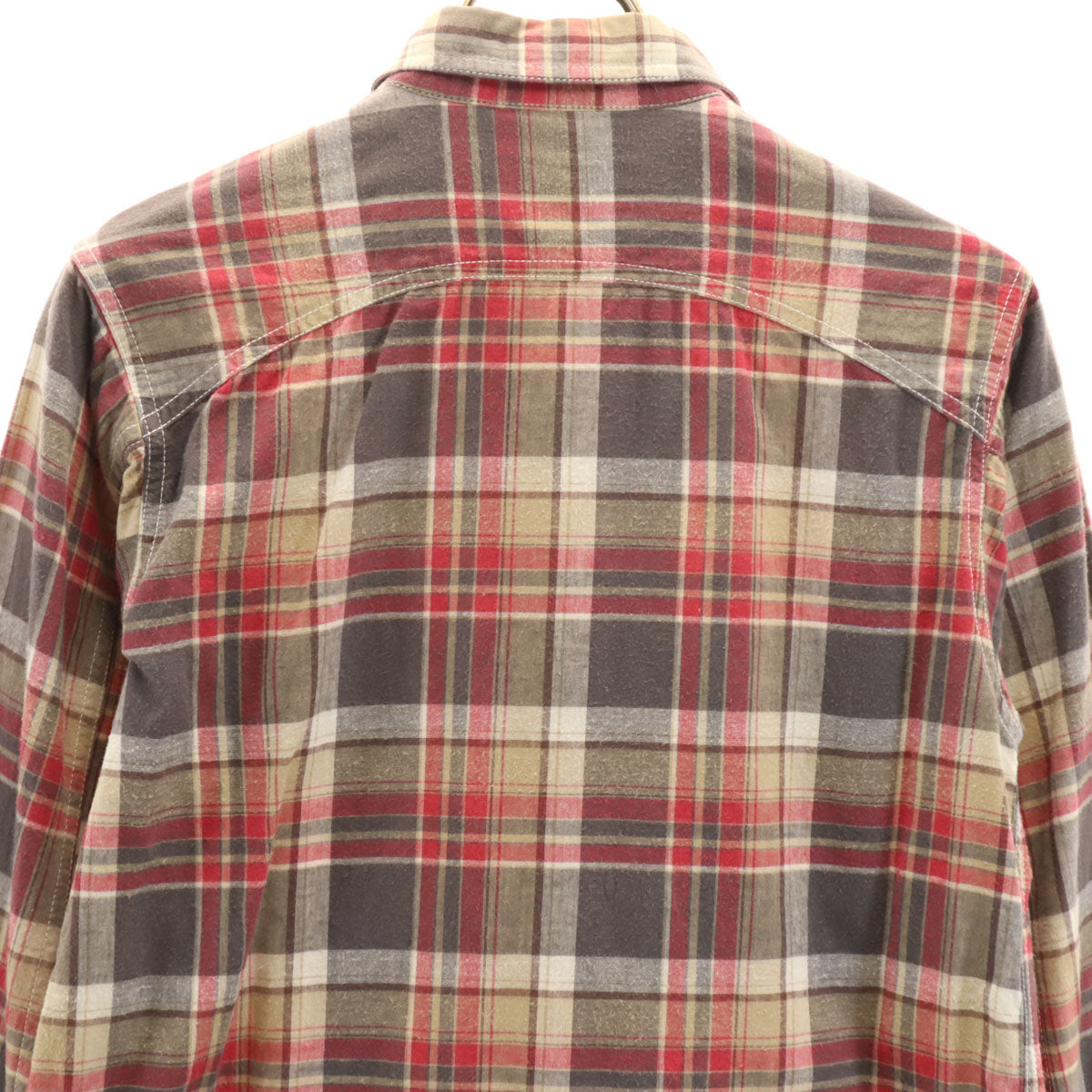 CUSHMAN クッシュマン チェック柄 半袖 ワークシャツ グレー系 ガチャポケ メンズ